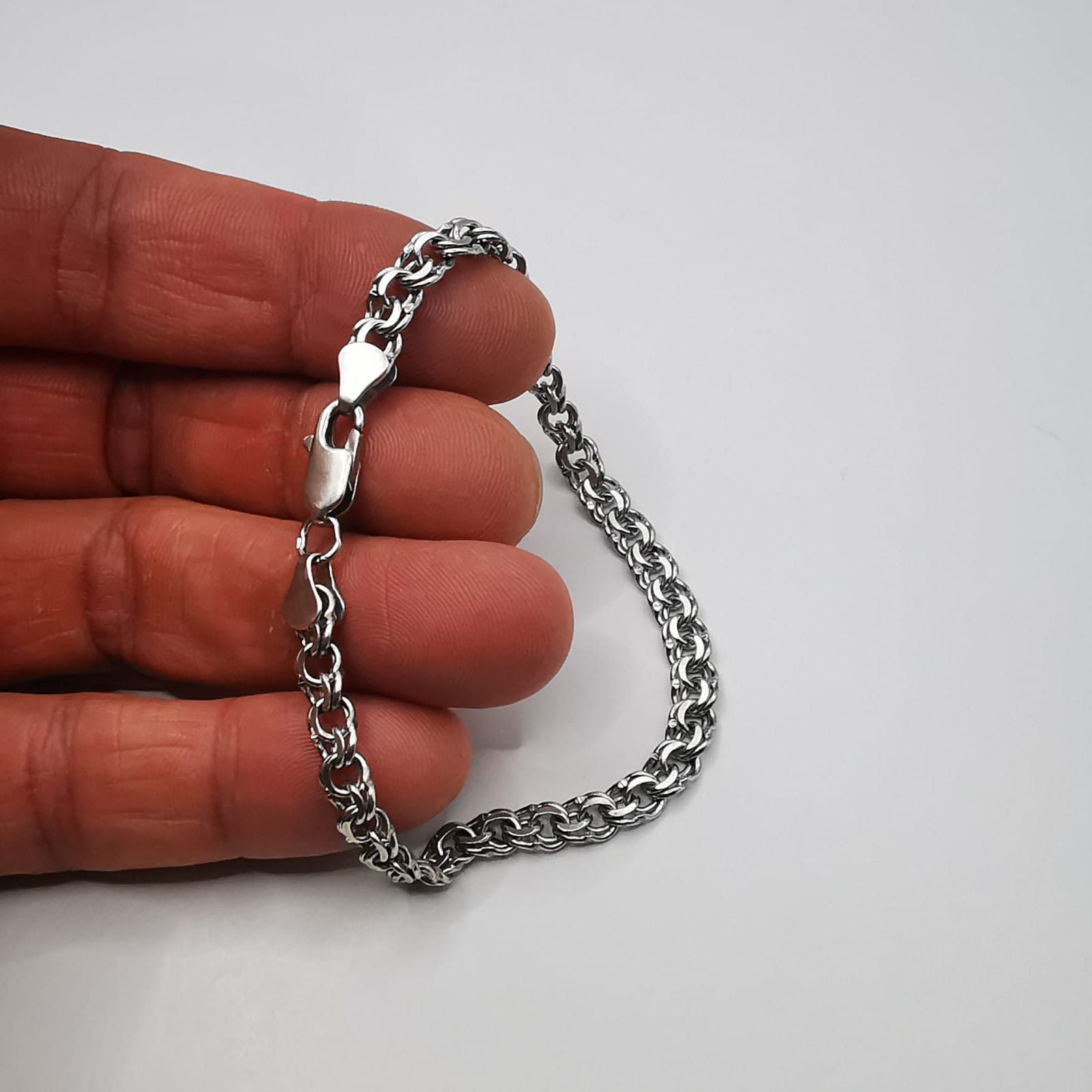 Sterling Silver Vintage Bracelet Jewelry,925 Sterling Silver, Handmade 8,92g Size ONE SIZE - 7 Thumbnail