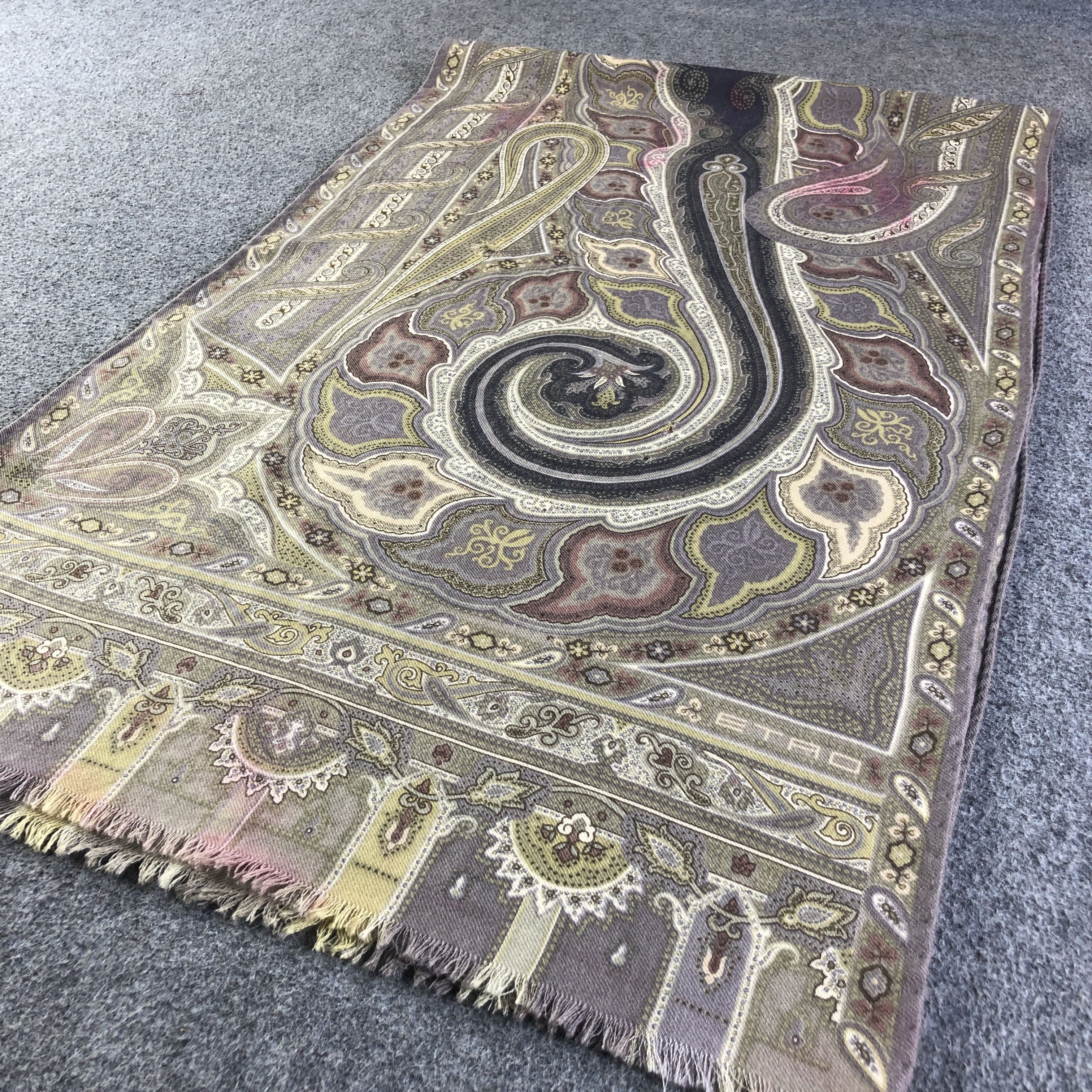 Etro Etro Paisley Wool/Silk Scarf Muffler Stole V2699 Size ONE SIZE - 3 Thumbnail