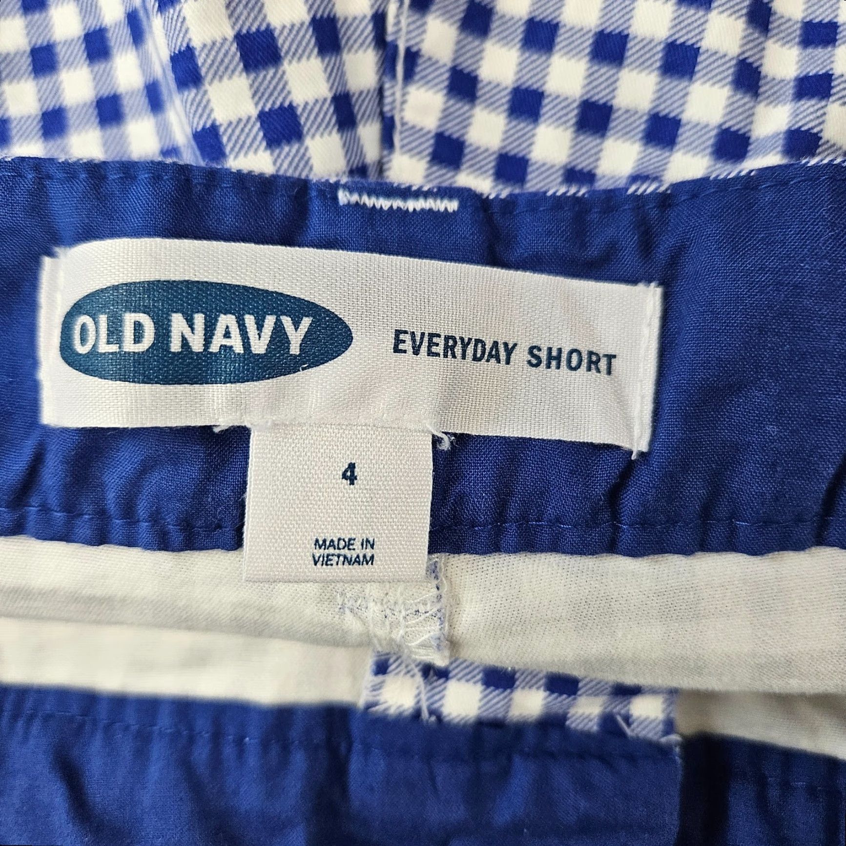 Old Navy Old Navy Womens Everyday Short Sz 4 Blue White Gingham Mid Rise Cotton Size 27" / US 4 / IT 40 - 3 Thumbnail