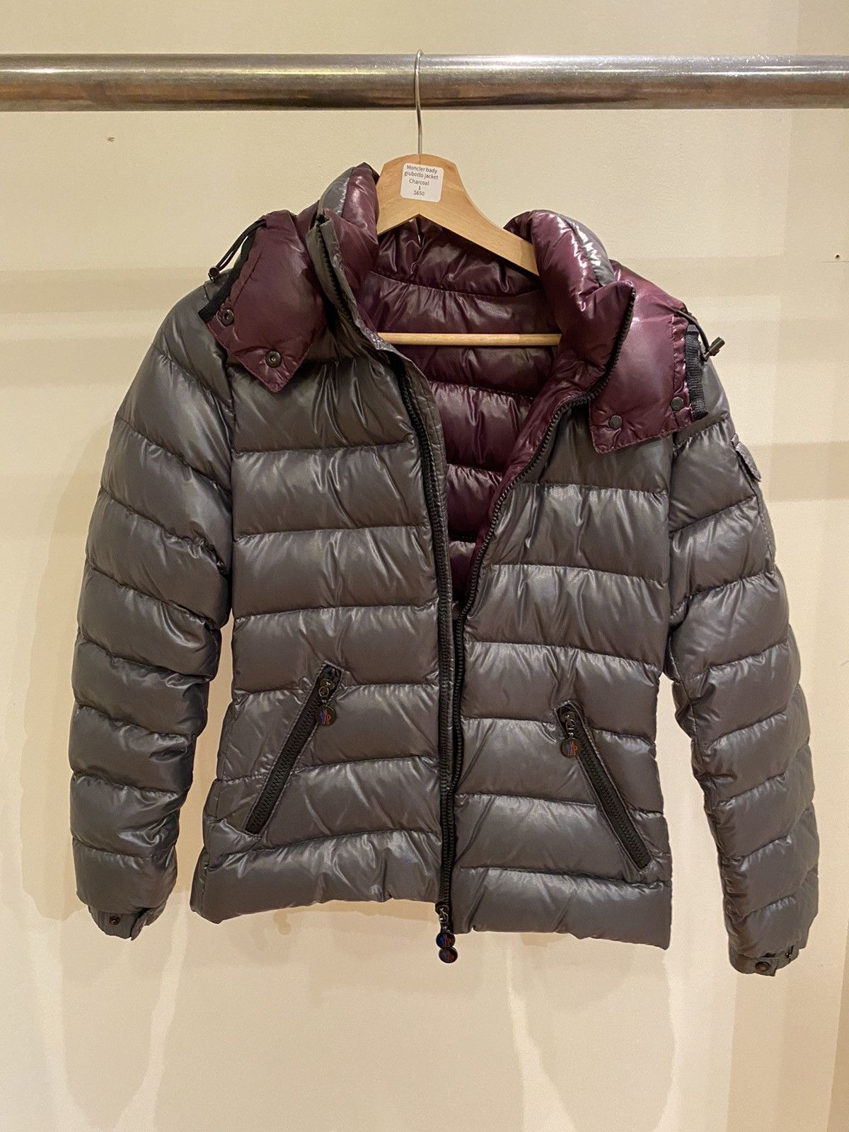 image of Moncler Brady Giubotto Jacket in Charcoal, Men's (Size Small)