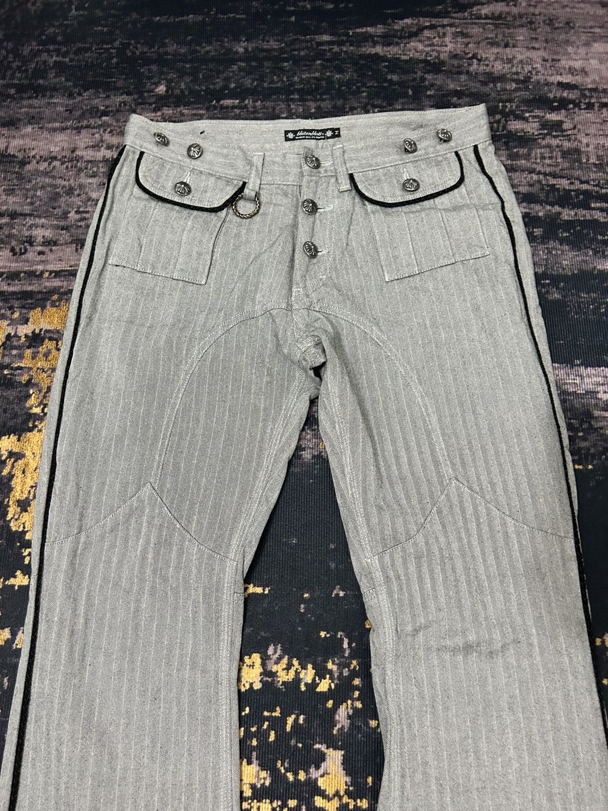 Tornado Mart Japanese Brand Blutenblatt Cross Button Flare Pants Size US 32 / EU 48 - 3 Thumbnail