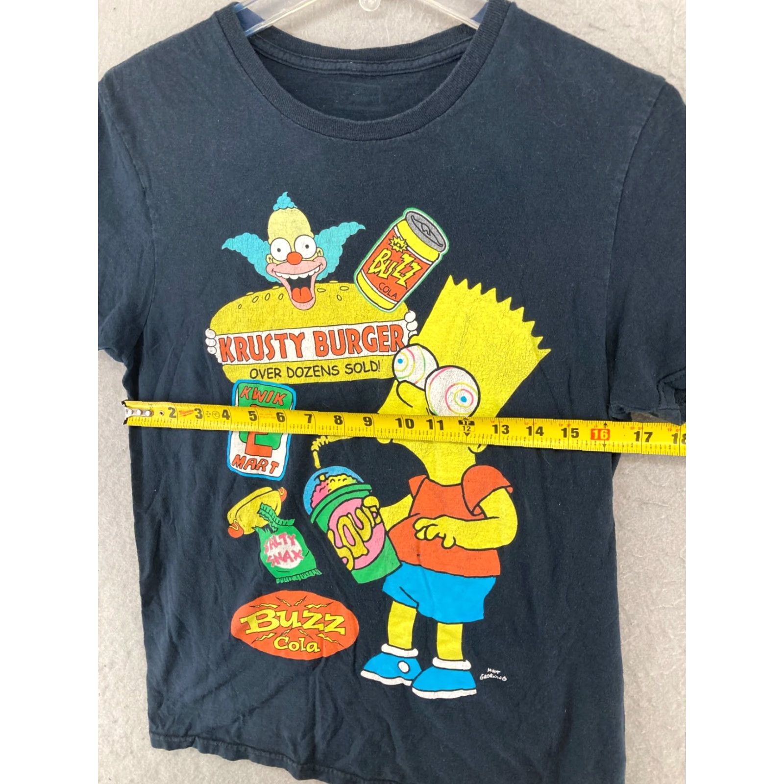 Vintage The Simpsons Mens TShirt Small Black Bart Krusty Burger Buzz Cola Size US S / EU 44-46 / 1 - 2 Thumbnail