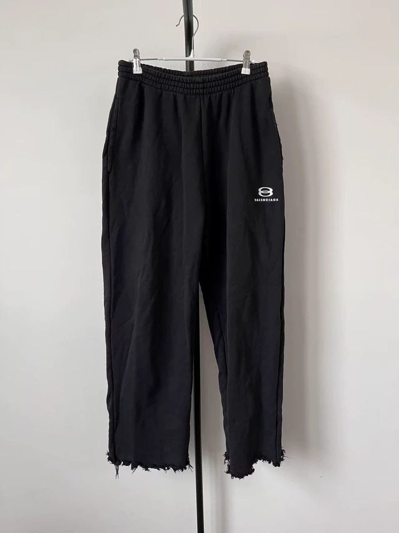 Balenciaga size XS Logo letter printed raw edge casual pan