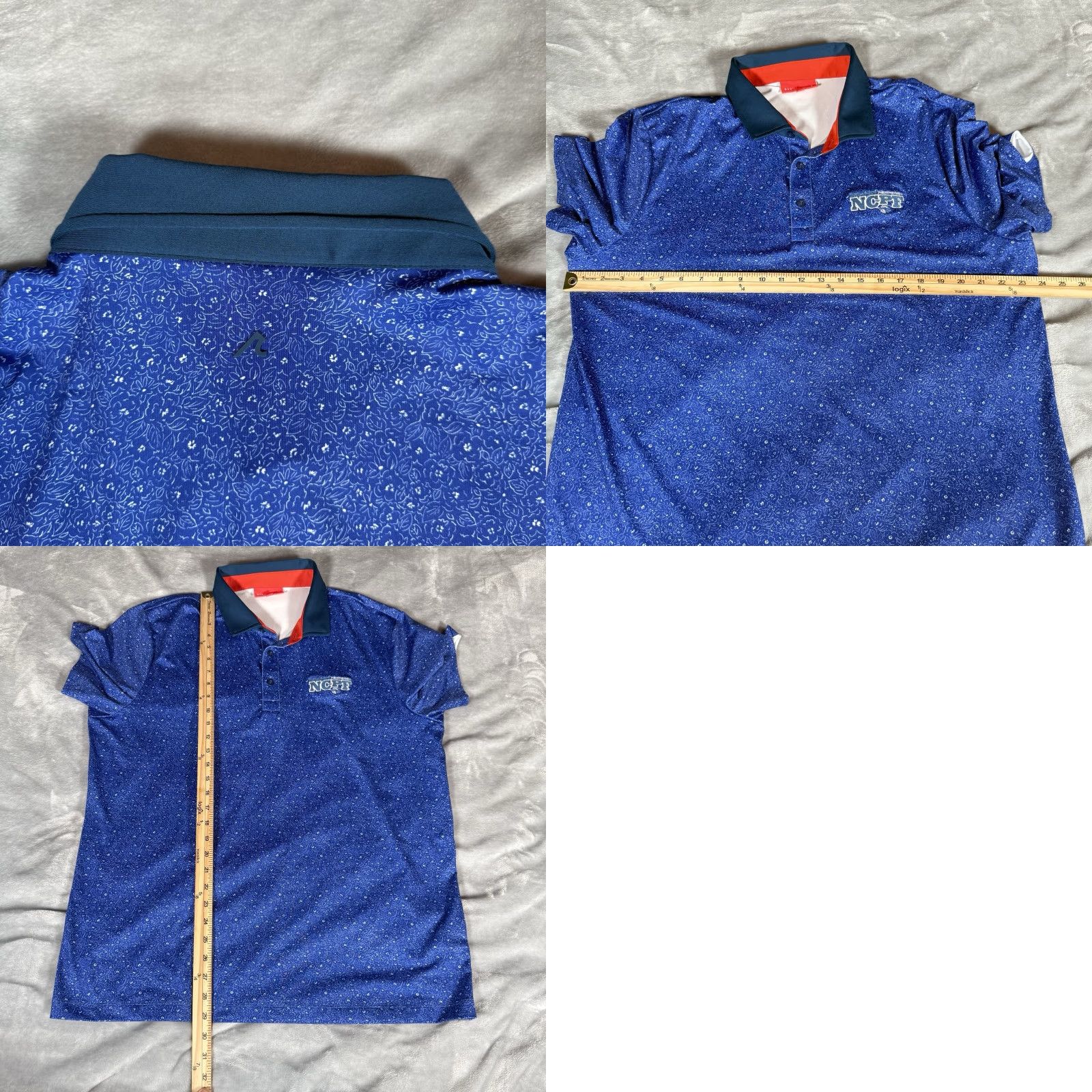 Vintage RedVanly Floral Golf Polo Shirt Mens XL North Caldwell Police Logo Blue Size US XL / EU 56 / 4 - 8 Thumbnail