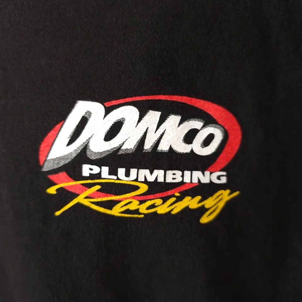 Hanes Domco Plumbing Racing T Shirt Mens XL Black Long Sleeve Hanes Graphic Tee Size US XL / EU 56 / 4 - 3 Thumbnail
