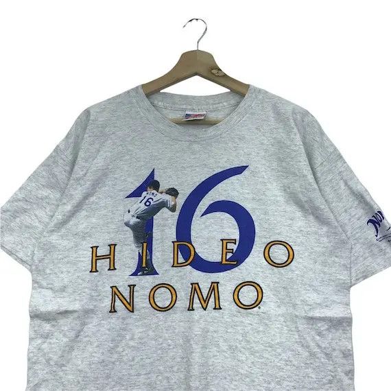 MLB Vtg 1995 HIDEO NOMO MLB La Dodgers Baseball Tee Shirt Japan Size US M / EU 48-50 / 2 - 5 Thumbnail