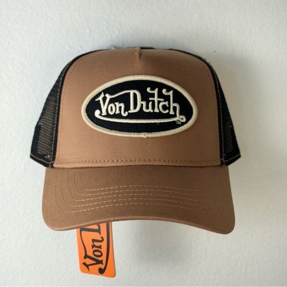 Designer × Von Dutch NWT VON DUTCH TAUPE, OFF-WHITE & BLACK TRUCKER HAT Size ONE SIZE - 2 Thumbnail