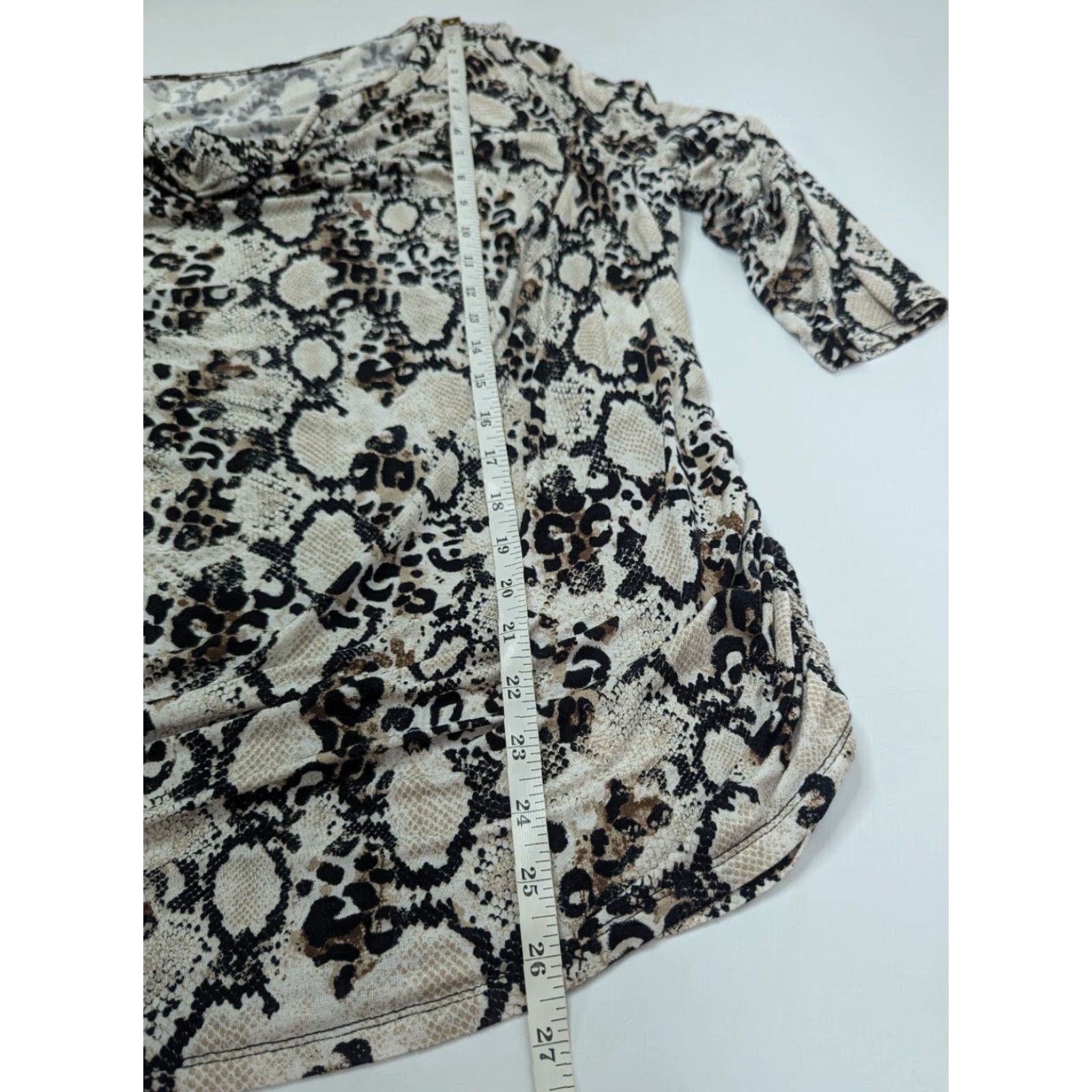 Vintage Lane Bryant Snake Print Cowl Neck Top 3/4 Sleeve Blouse Women's Size 18/20 Shirt Size XXL / US 16-18 / IT 52-54 - 4 Thumbnail
