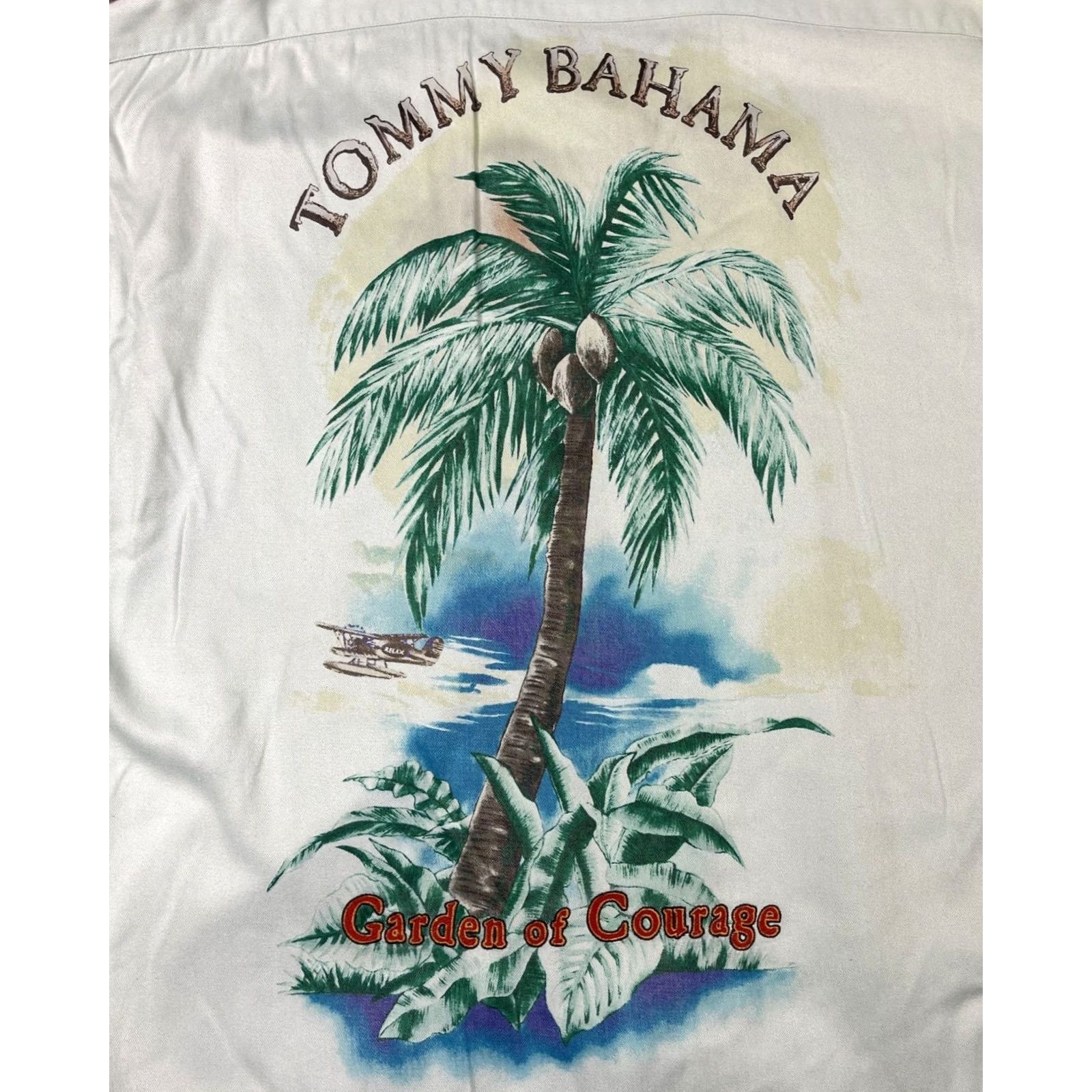 Tommy Bahama VINTAGE Tommy Bahama Shirt XL Green Embroidered Printed Garden of Courage Hong Kong Size US XL / EU 56 / 4 - 2 Thumbnail