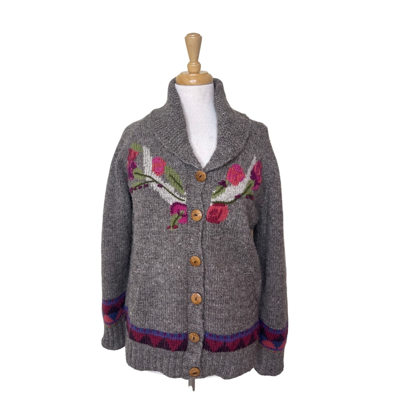 Other LOST HORIZONS Wool Western Floral Button Up Cardigan Size XS Size XS / US 0-2 / IT 36-38 - 1 Thumbnail