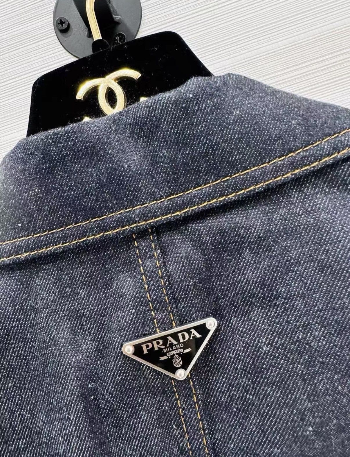 Prada Prada 25 Collection Denim Blue Hourglass Jacket J33 Size XL / US 12-14 / IT 48-50 - 6 Thumbnail