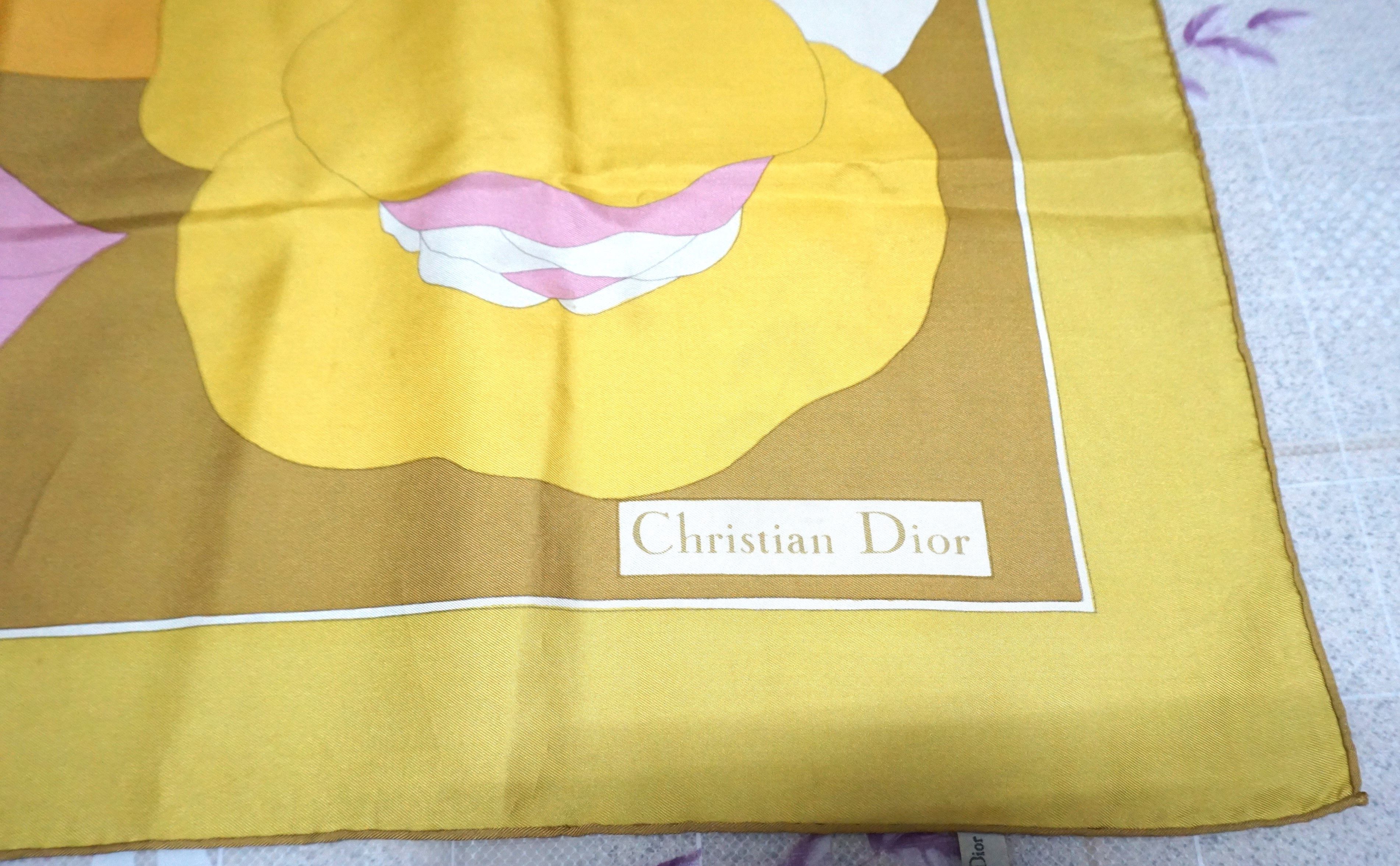 Christian Dior Monsieur Vintage Christian Dior silk scarf flower Size ONE SIZE - 1 Thumbnail