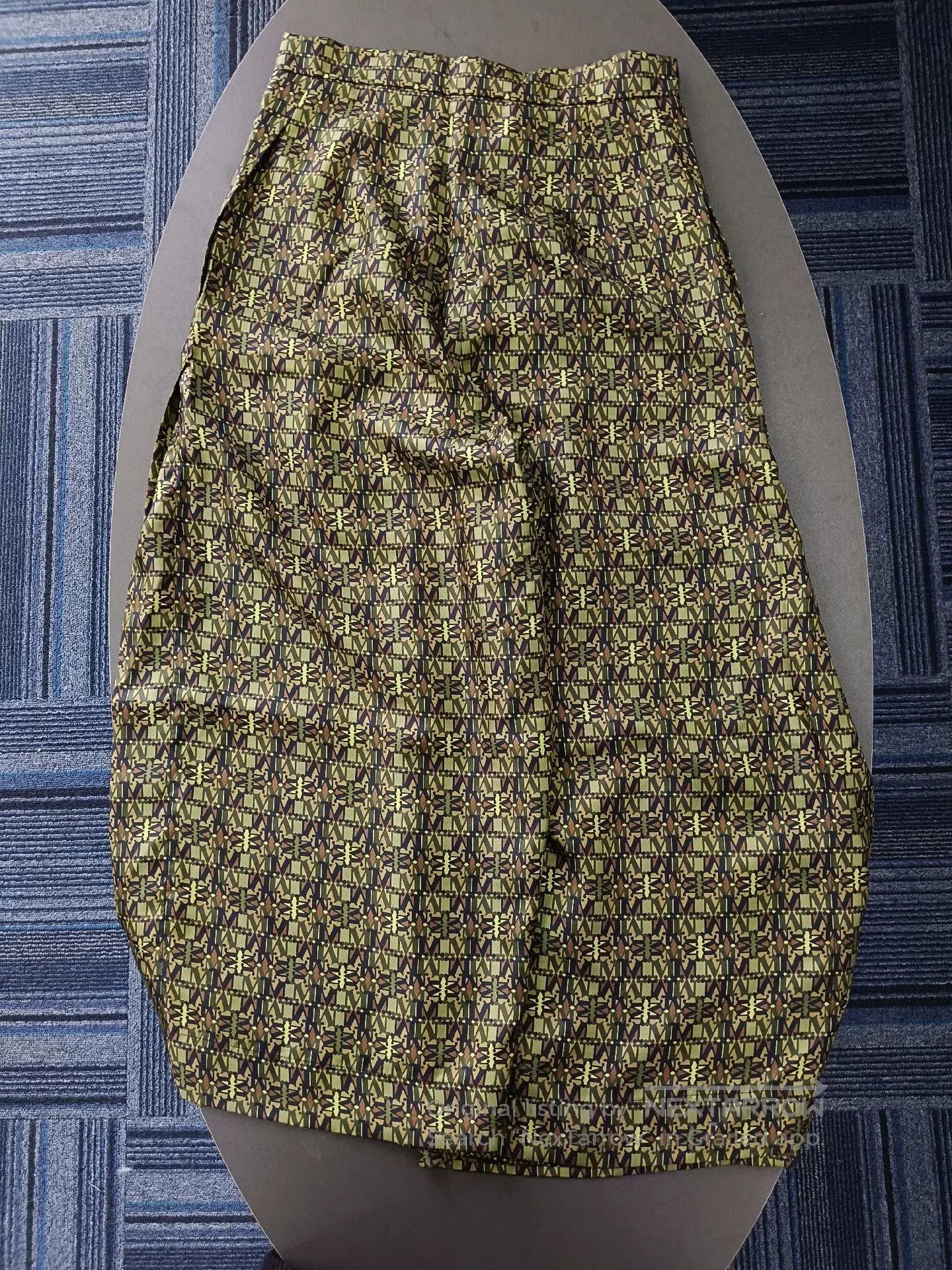 Max Mara Max Mara Printed Side Slit Pants Green. Size 33" - 2 Thumbnail