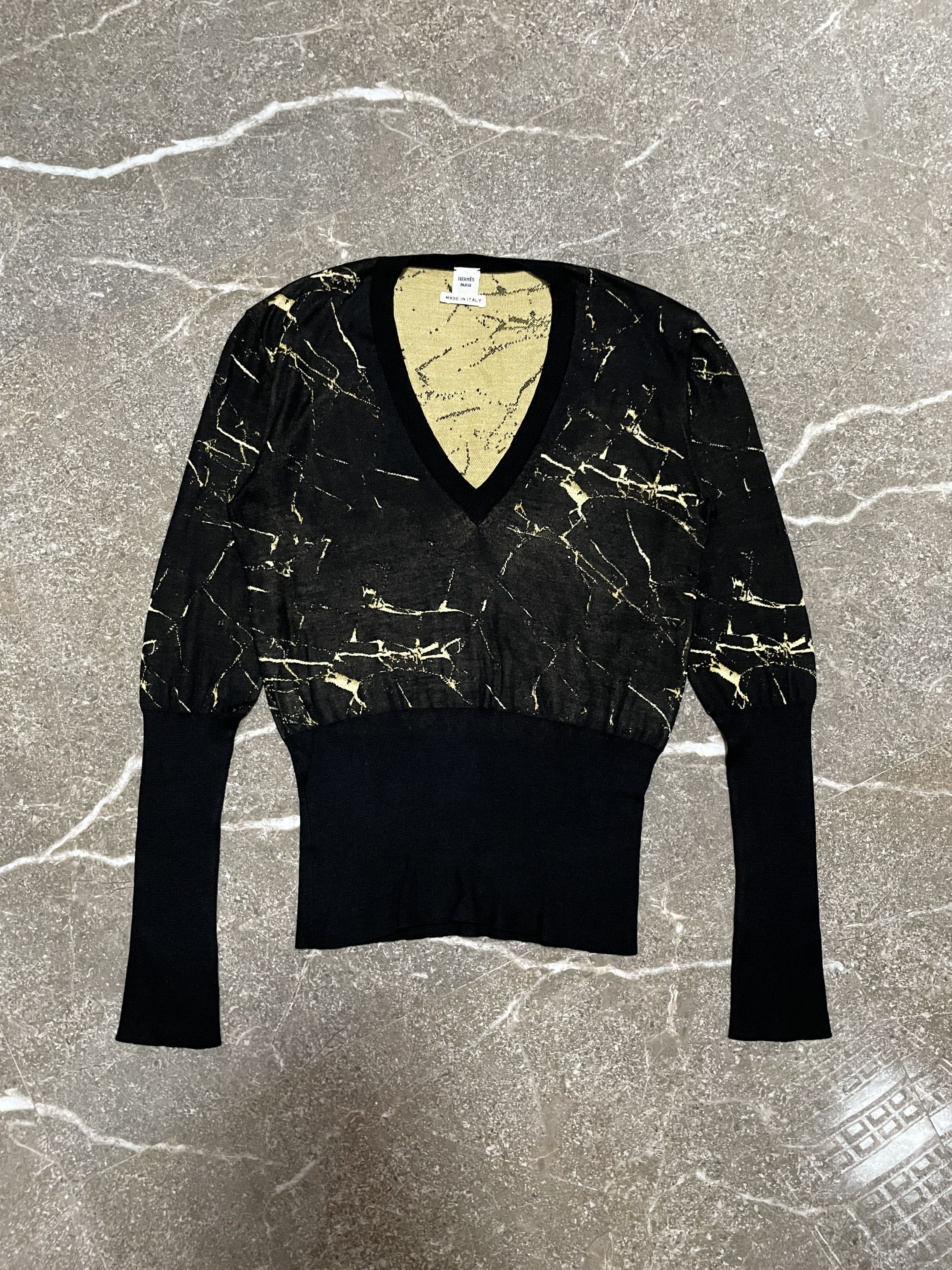 Hermes × Maison Margiela Hermes Gold Marble Longsleeve Shirt Size XS / US 0-2 / IT 36-38 - 1 Thumbnail