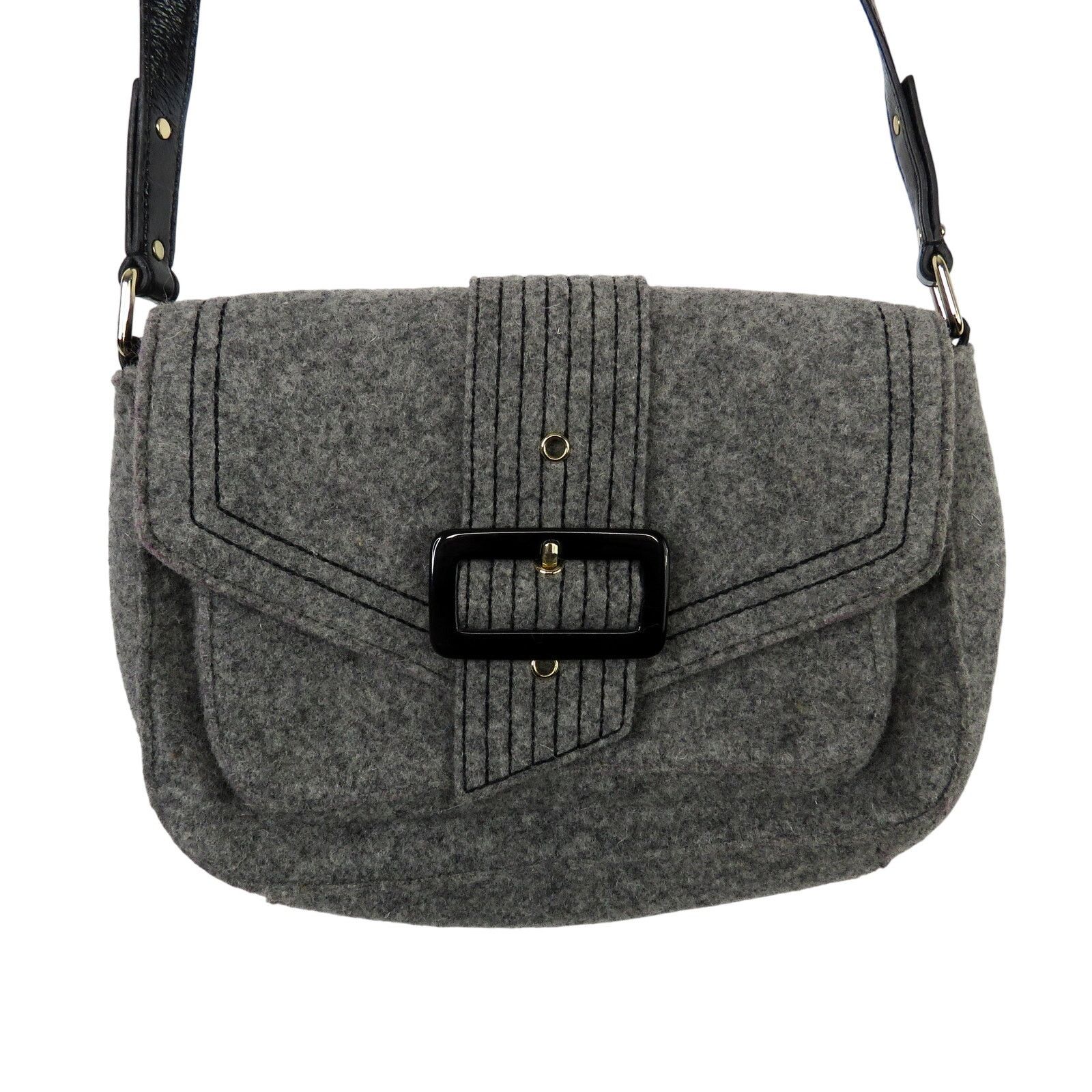 Kate Spade Kate Spade Raleigh Walker Park Wool Crossbody Bag Gray Size ONE SIZE - 4 Thumbnail