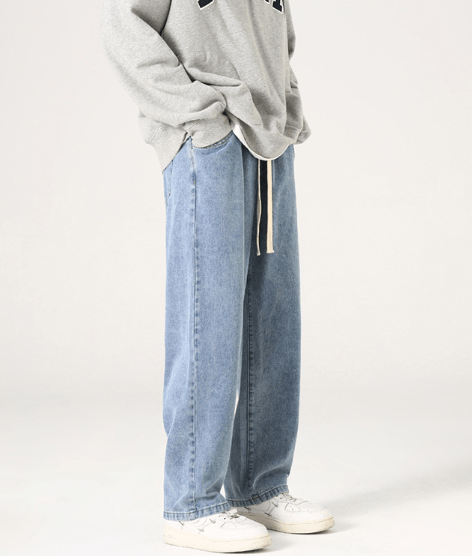 Japanese Brand × Jean Japanese retro washed distressed wide-leg jeans for men Size US 34 / EU 50 - 2 Thumbnail
