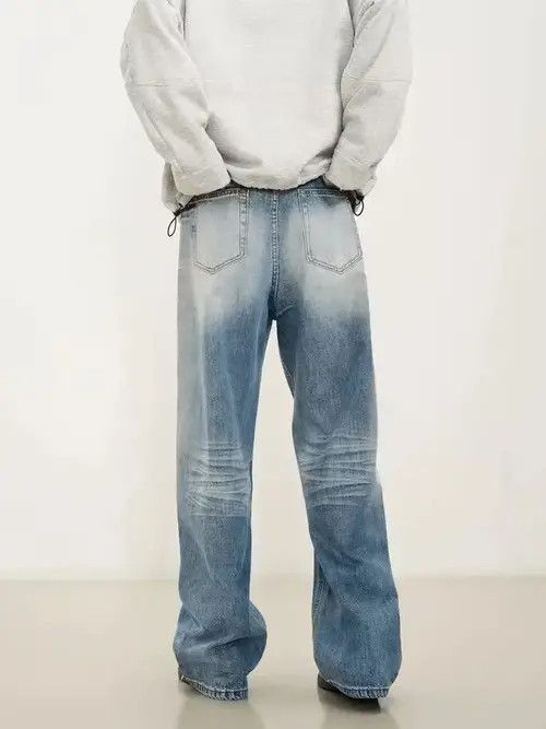 Vintage loose washed faded baggy gradient jeans Size US 32 / EU 48 - 4 Thumbnail