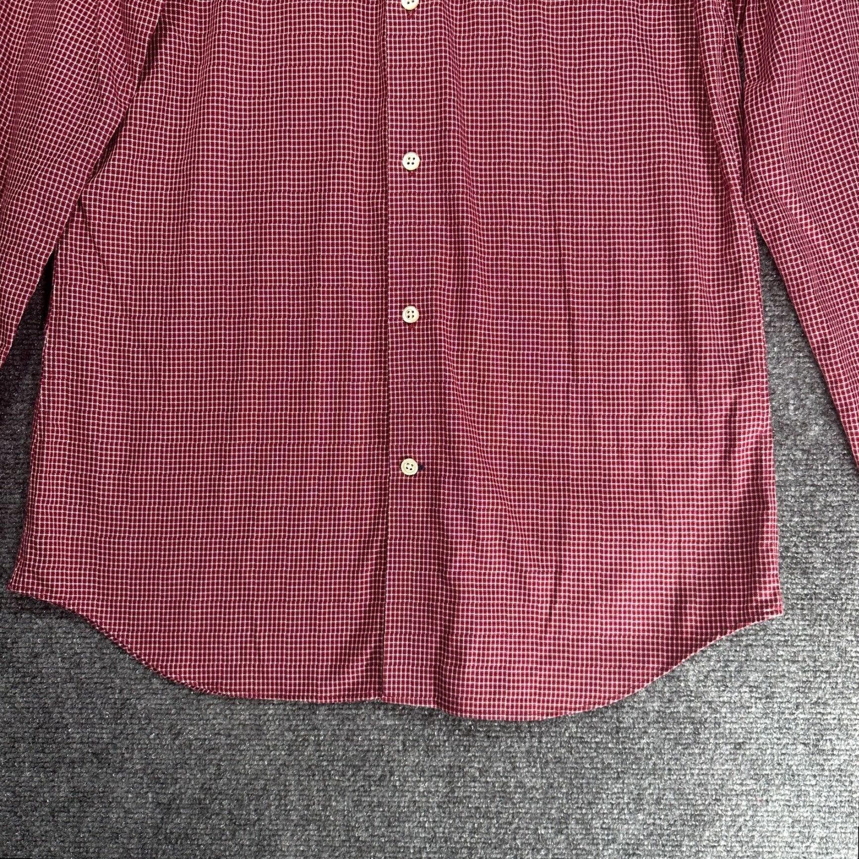 Banana Republic Banana Republic Shirt Mens M Non Iron Tailored Slim Fit Red Check Button-Down Collar Long Sleeve Size US M / EU 48-50 / 2 - 2 Thumbnail