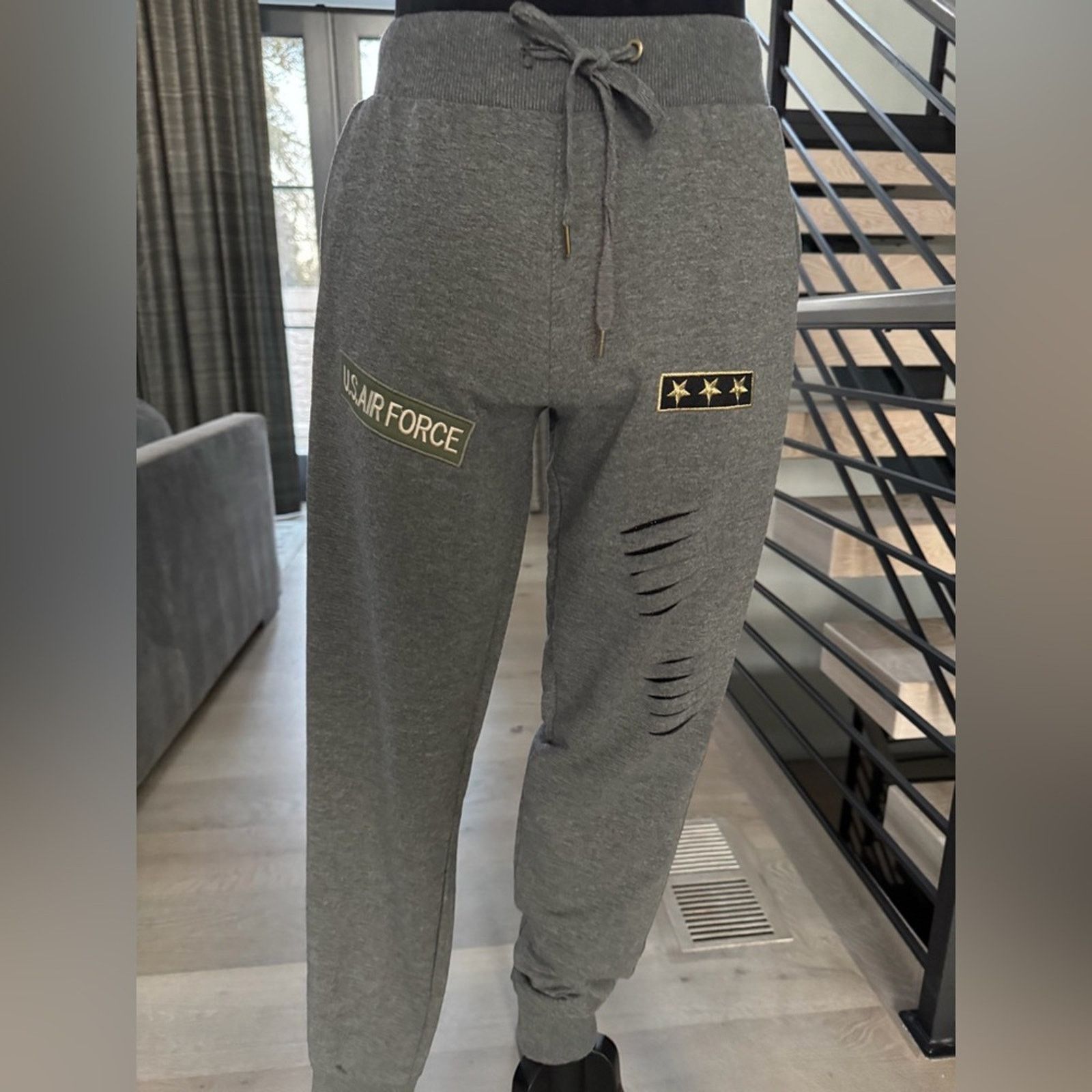 Other New Gray Joggers with Air Force Patch size XS Size 25" / US 0 / IT 36 - 3 Thumbnail