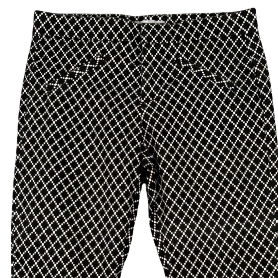 Gap VINTAGE Gap Ultra Skinny Pants Geometric Printed Black Twill Stretch Pockets Zip Button Cropped Workwear Casual Womens 30in Waist 24in Inseam Size 4 Size 27" / US 4 / IT 40 - 2 Thumbnail