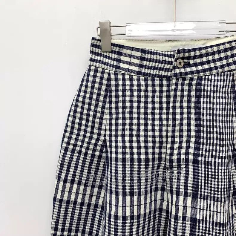 Loewe Loewe Grey Checkered Linen Casual Wide Leg Trousers Size 26" / US 2 / IT 38 - 3 Thumbnail
