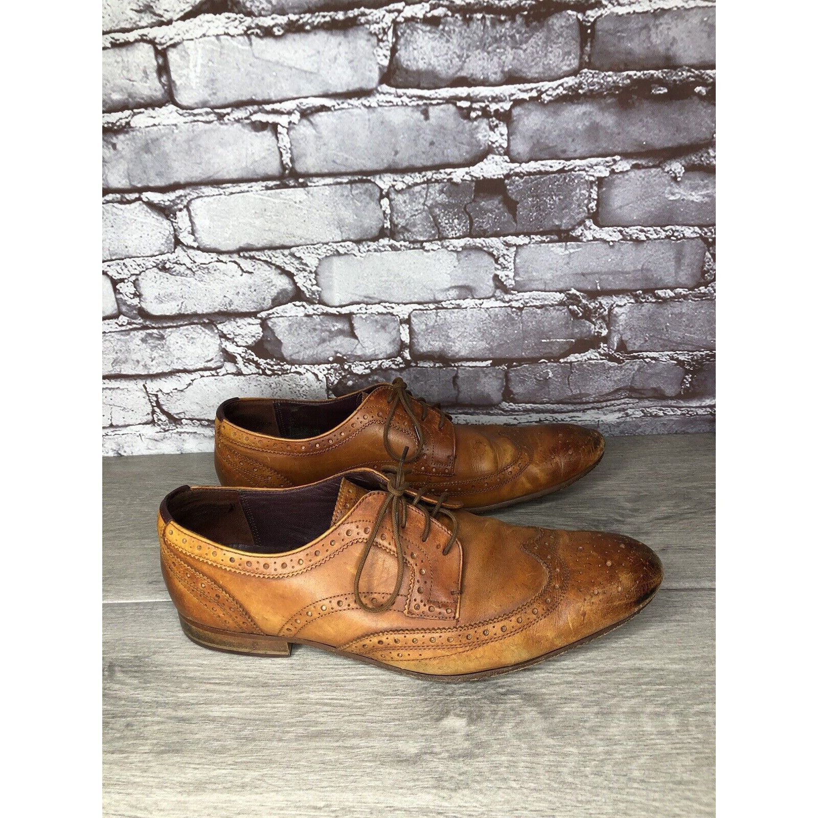 Ted Baker Ted Baker London Gryene Chili Brown Leather Derby Wingtip Ox Size US 12 / EU 45 - 15 Thumbnail