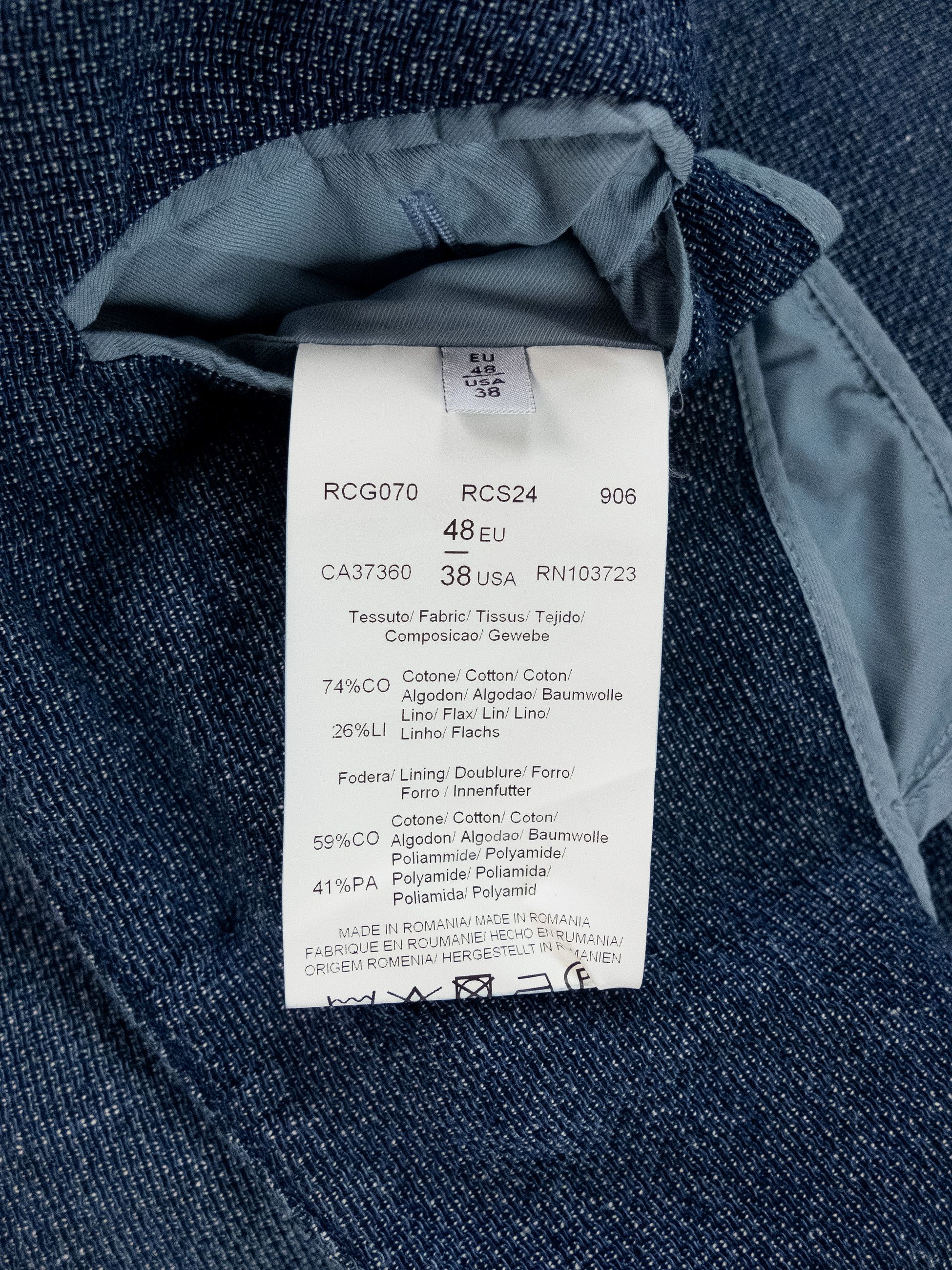 Armani Collezioni ARMANI COLLEZIONE blue cotton linen sportcoat 38 48 Size 38R - 10 Thumbnail