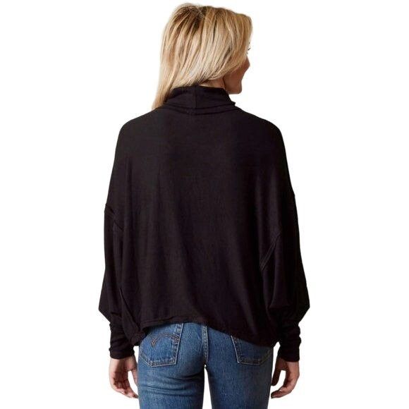 Free People Free People Black Dolman Turtleneck Top Size S / US 4 / IT 40 - 3 Thumbnail
