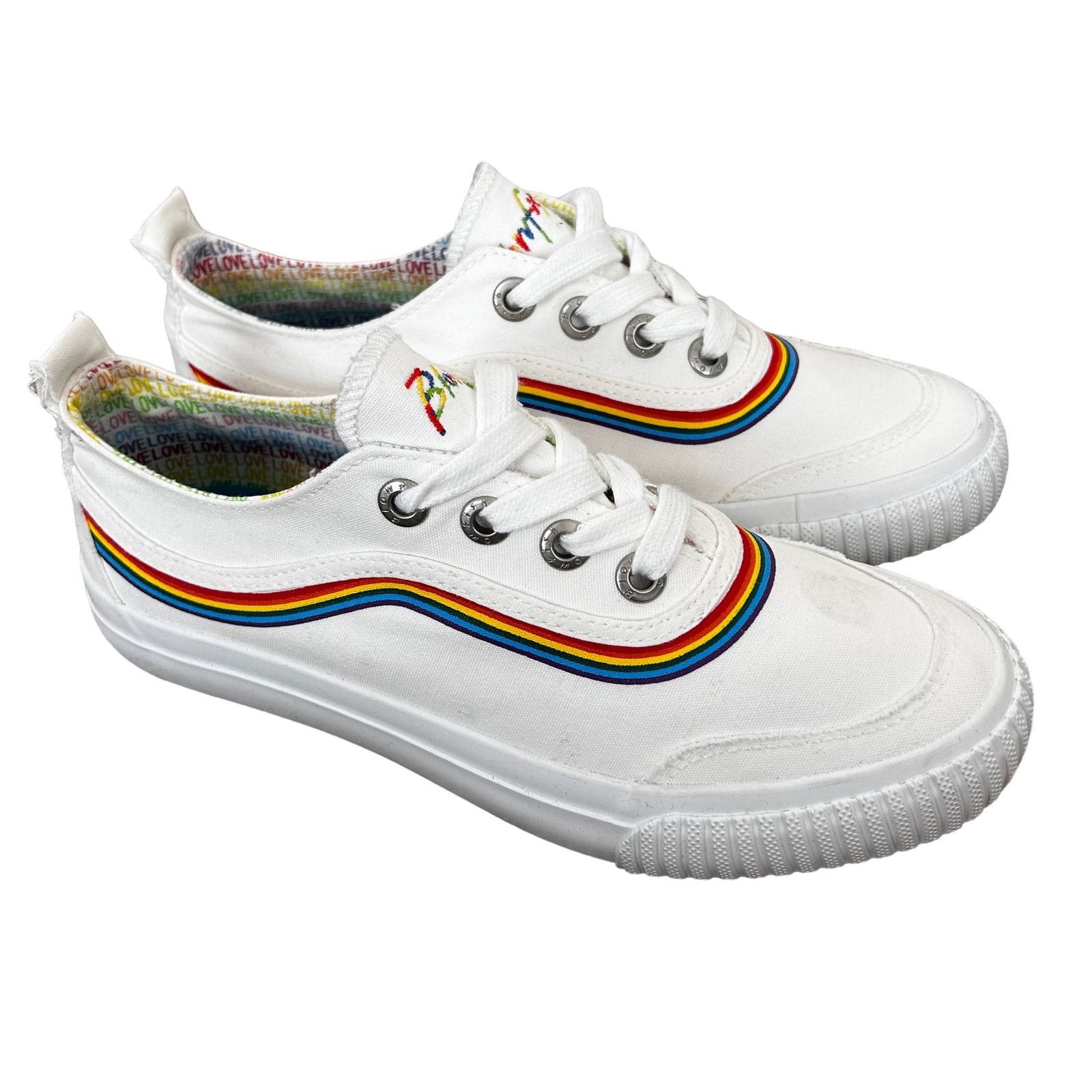 Other Blowfish White Rainbow Sneakers Sz 7.5 Size US 7.5 / IT 37.5 - 1 Thumbnail