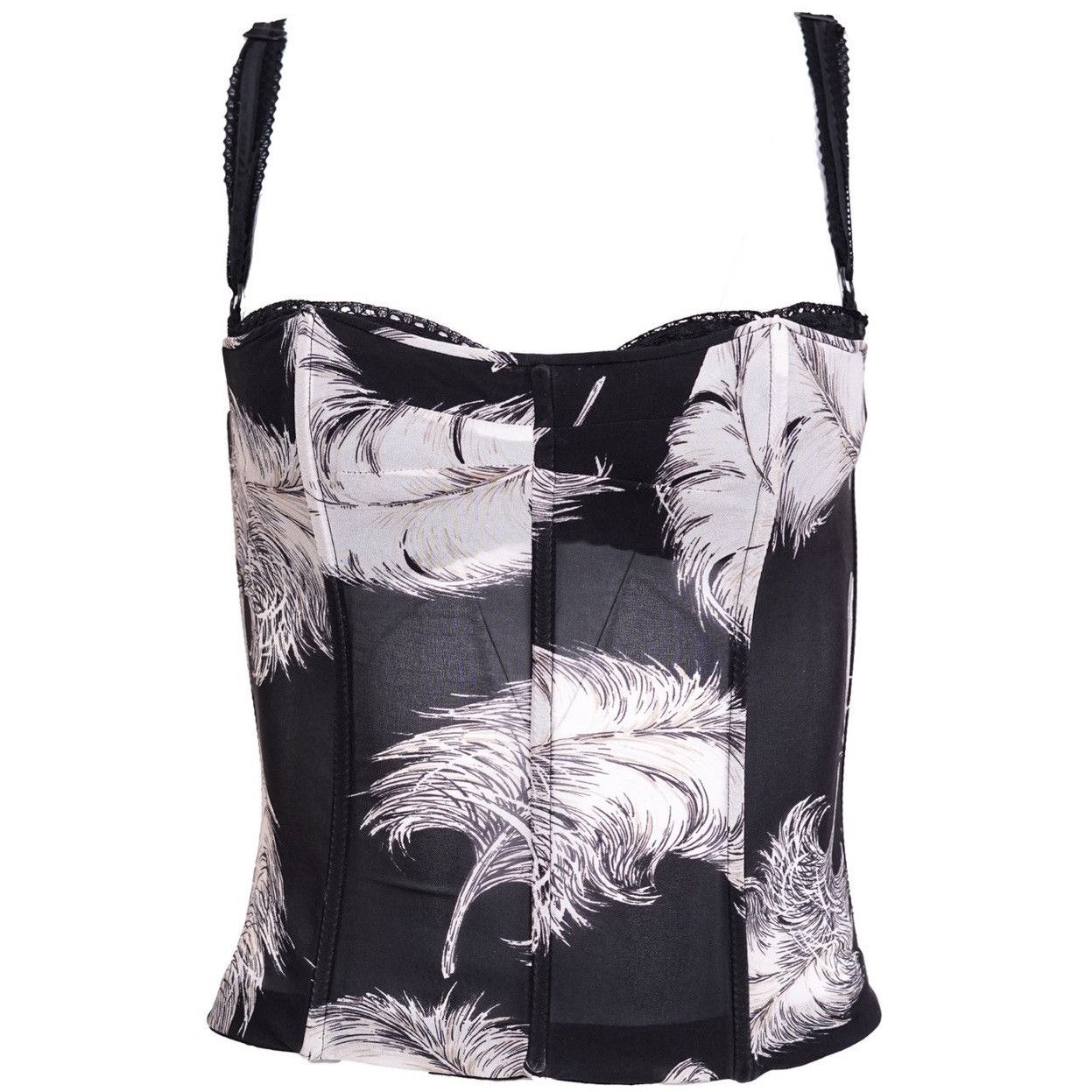 Dolce & Gabbana Dolce & Gabbana 1997 Feather Corset Top Size S / US 4 / IT 40 - 1 Thumbnail