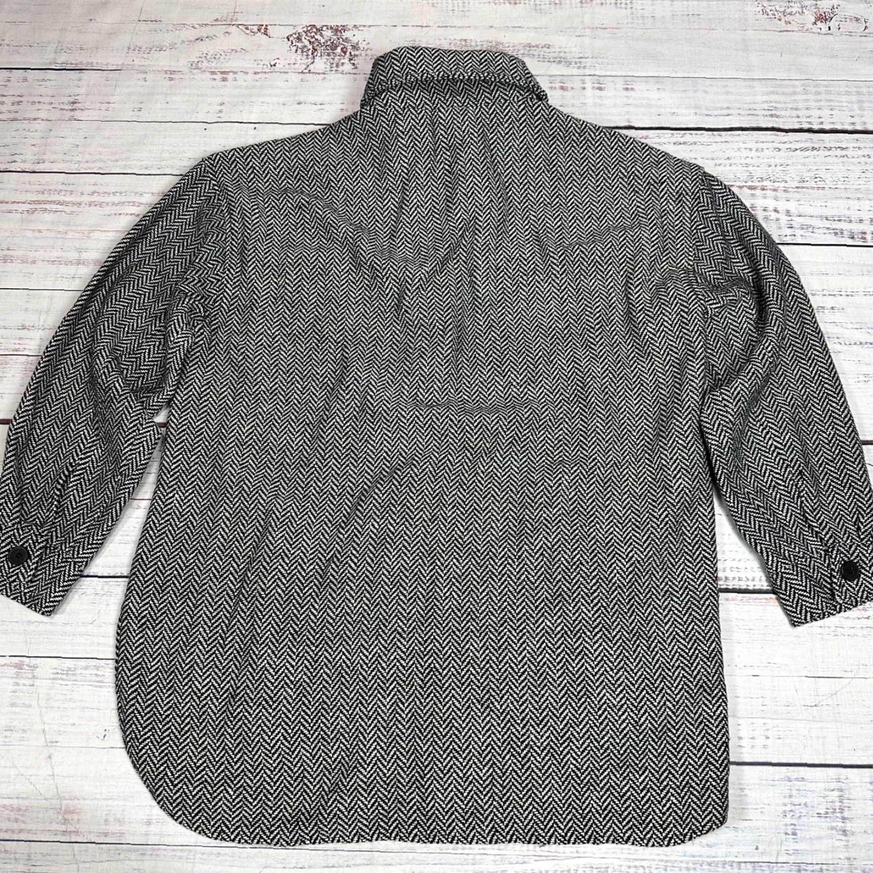 Vintage Molly Bracken Womens Jacket S Gray Herringbone Button Up Pockets Shirt Jacket Size S / US 4 / IT 40 - 4 Thumbnail