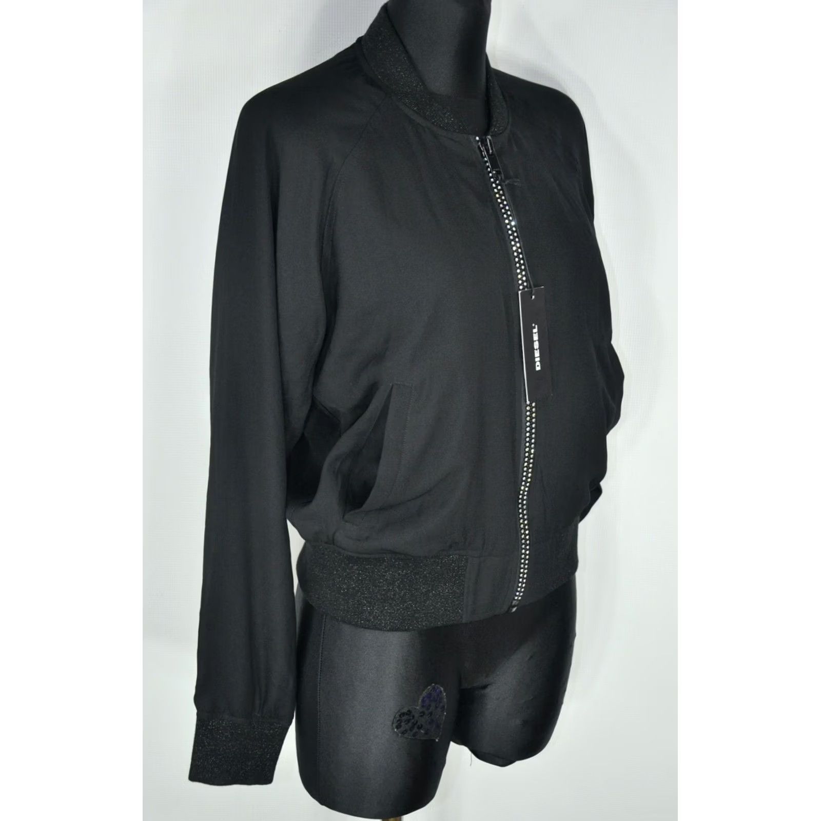 Diesel Diesel G-ABSOL-L Jacket Women M Black Polyester Zip Bomber Casual Size M / US 6-8 / IT 42-44 - 2 Thumbnail