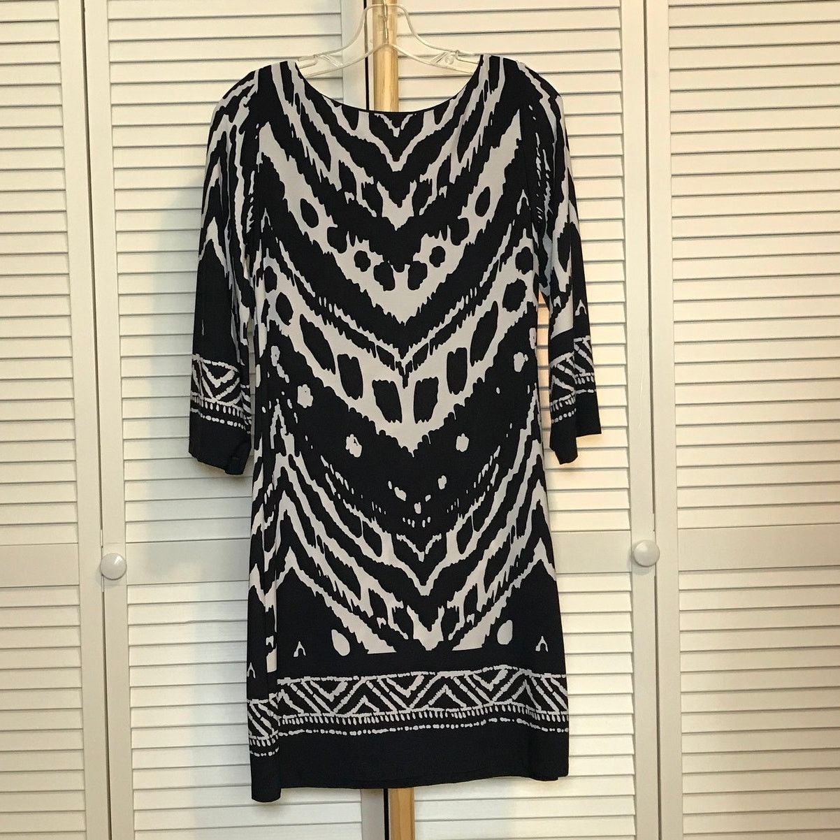 Other Enfocus Studio Abstract 3/4 Sleeve Midi Shift Dress 8 Size M / US 6-8 / IT 42-44 - 2 Thumbnail