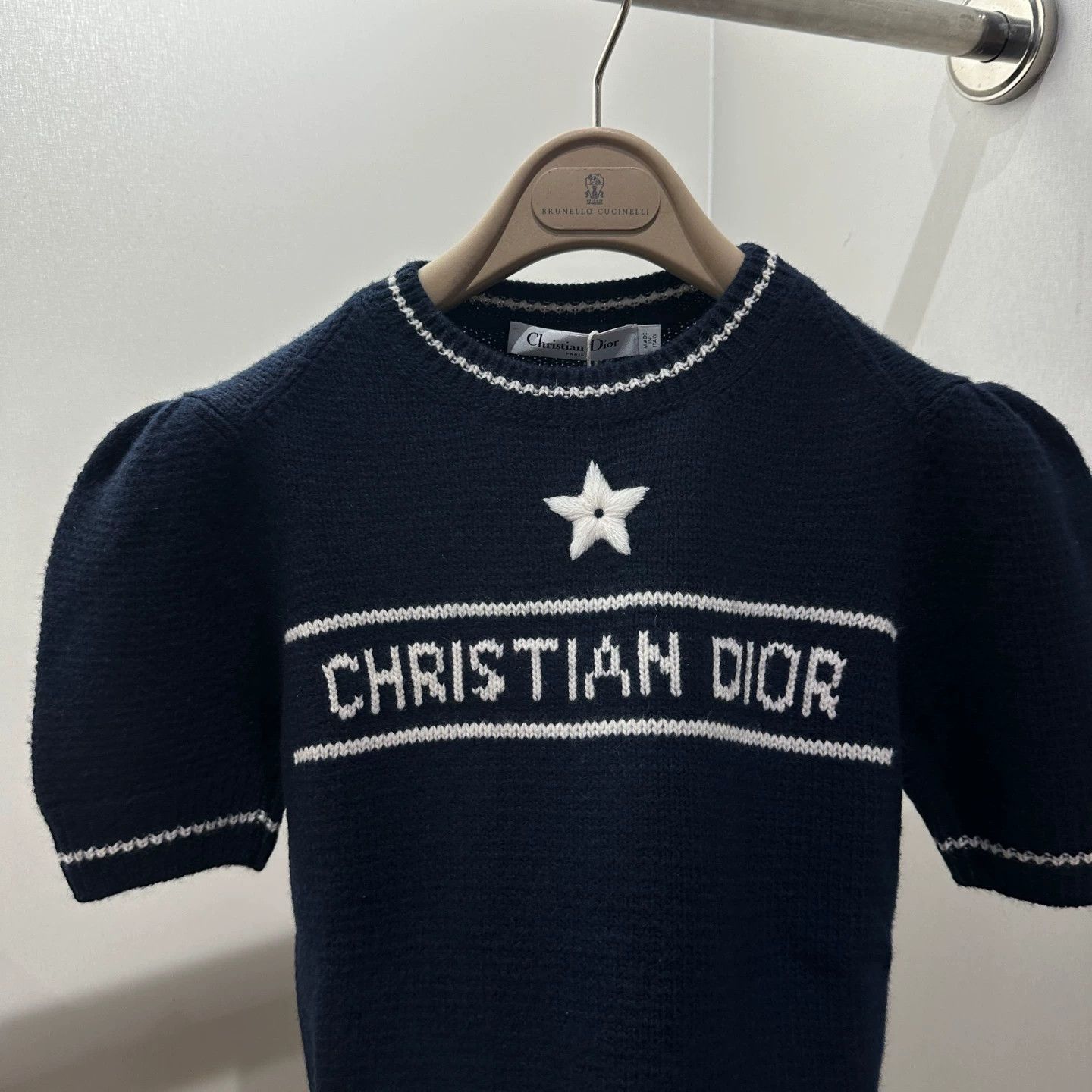 Christian Dior Monsieur CHRISTIAN DIOR apr158 Star Slogan Knit Short Sleeve 36 Wool Size XS / US 0-2 / IT 36-38 - 6 Thumbnail