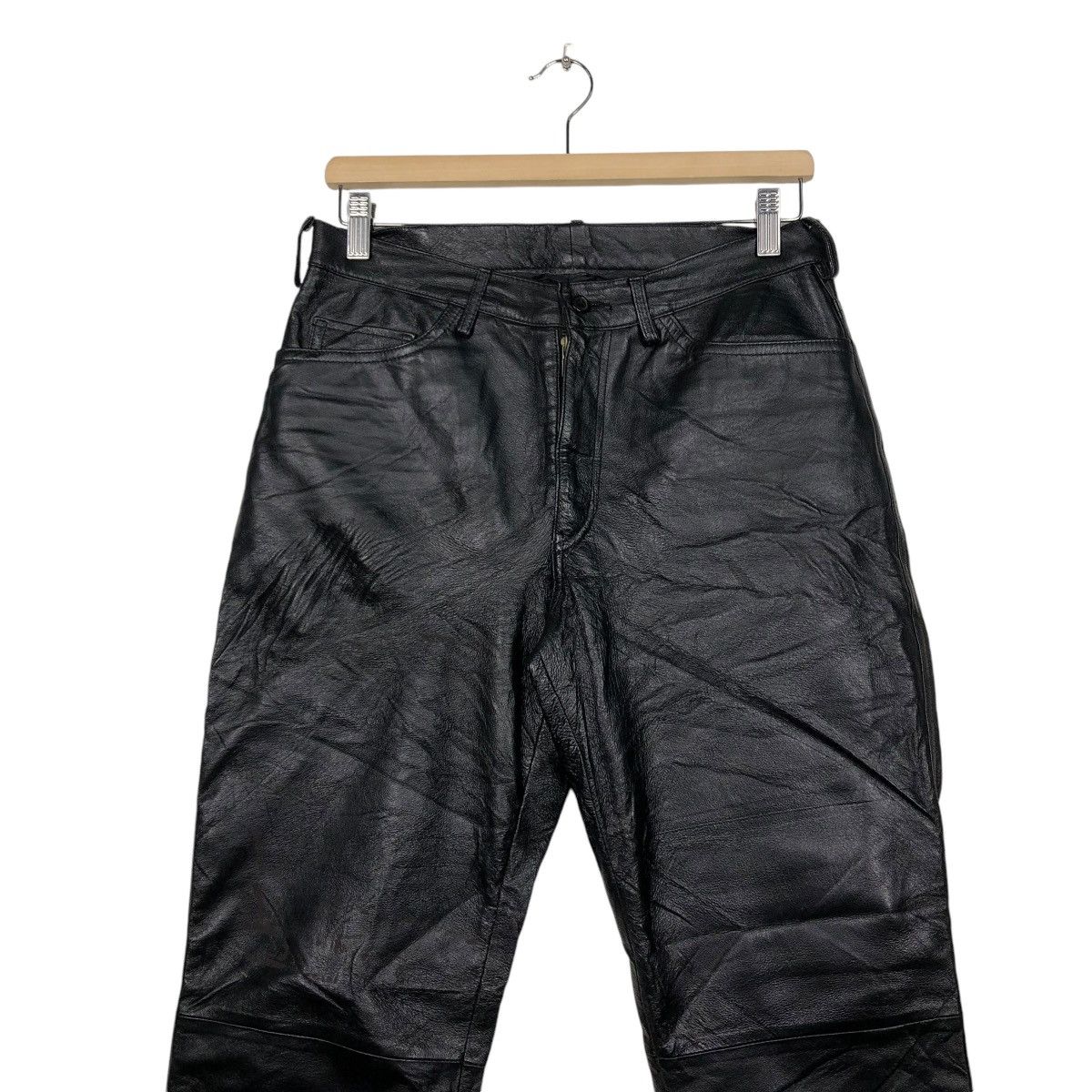 Genuine Leather × Japanese Brand × Vintage 🔥VINTAGE BIKER GENUINE LEATHER PANTS VOLCANO ISSEY MIYAKE Size US 30 / EU 46 - 4 Thumbnail