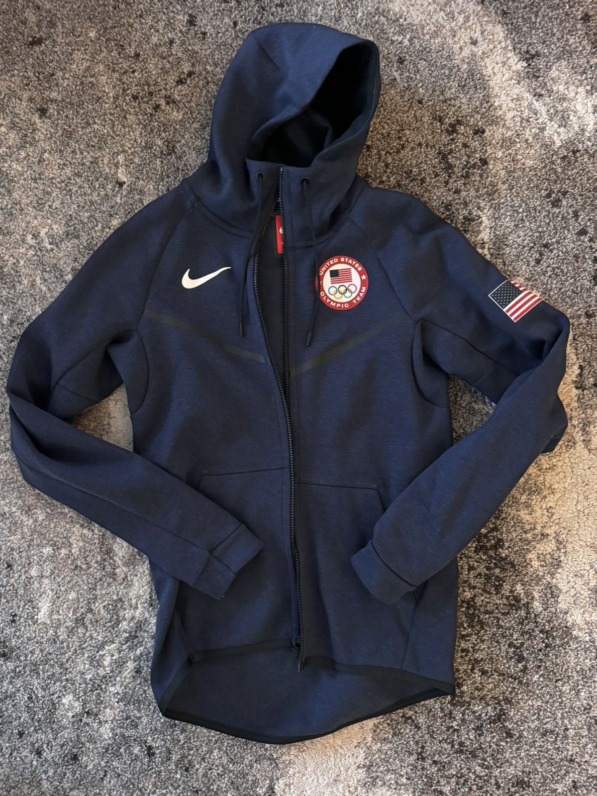 image of Nike Us Olympic 2016 Tech Fleece Hoodie in Navy, Men's (Size Small)