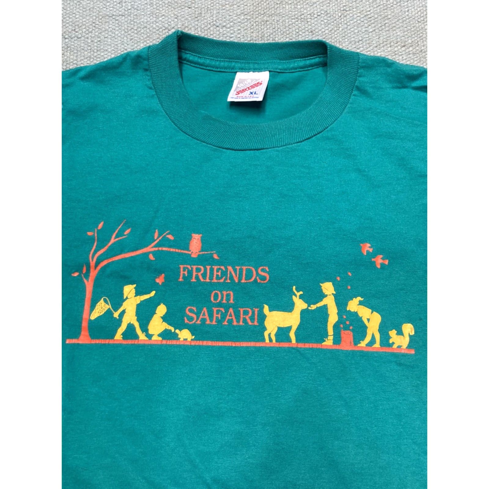 Jerzees VINTAGE Jerzees T-Shirt friends on safari animal nature USA XL Shirt Men Blue NOS NWOT Size US XL / EU 56 / 4 - 2 Thumbnail