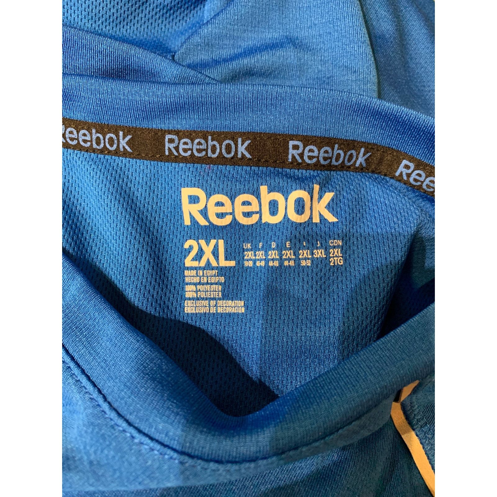 Reebok Reebok 2XL Mens Polyester Crew Neck Royal Blue Athletic Tee Size US XXL / EU 58 / 5 - 4 Thumbnail