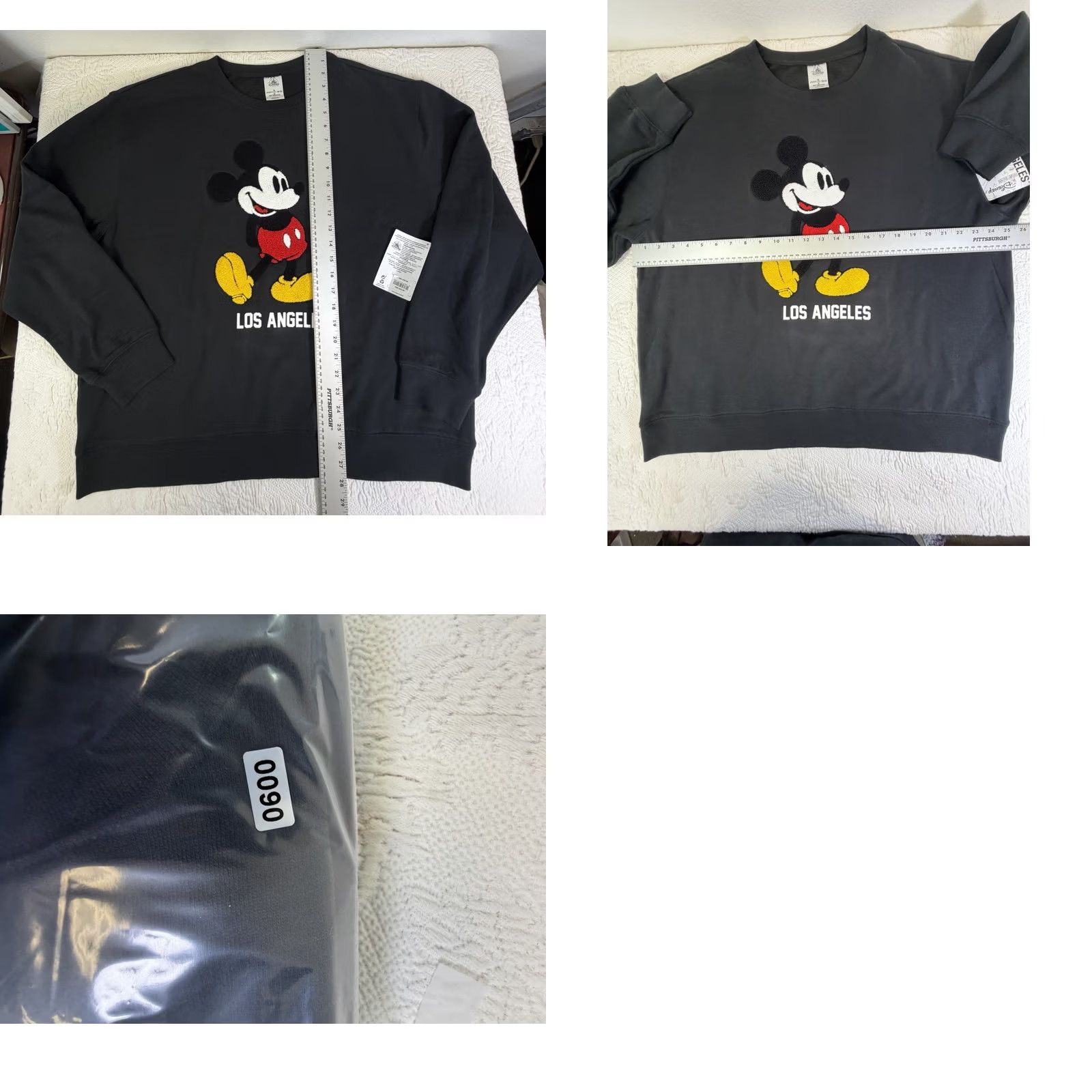 Disney Disney Mickey Mouse Black XL Unisex Sweatshirt Pullover Crew Neck Chenille Embroidered Logo NWT Merchants Los Angeles Graphic Print Cartoon Comics Size US XL / EU 56 / 4 - 8 Thumbnail
