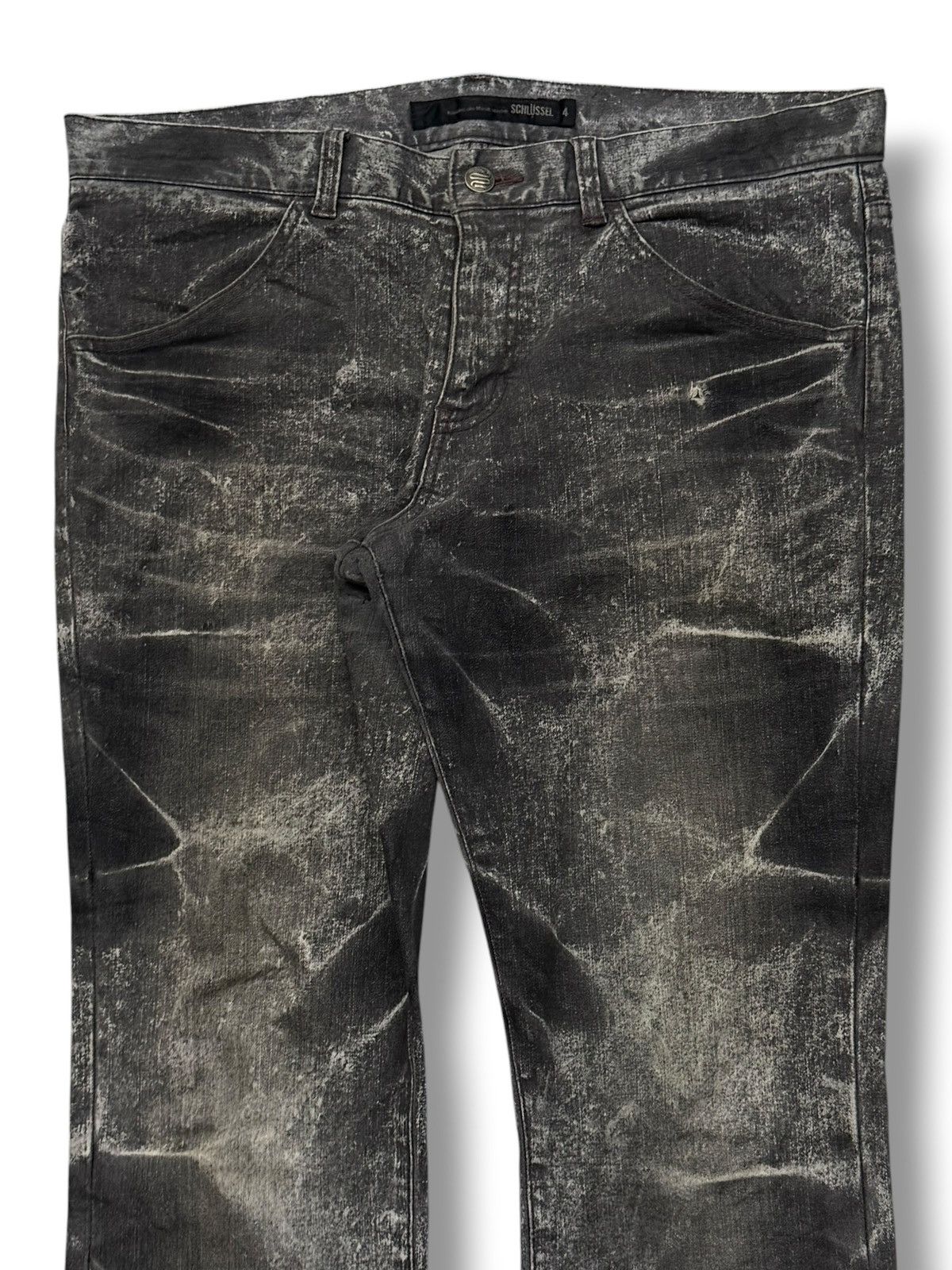 Schlussel Rare Vintage Schlüssel Japan Acid Wash Distressed Denim W35 Size US 35 - 4 Thumbnail