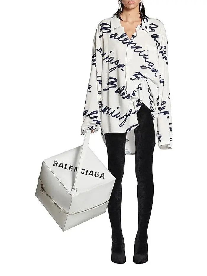 Balenciaga o1bcso1str0326 Scribble Minimal Shirt in Multicolor Size XS / US 0-2 / IT 36-38 - 2 Thumbnail