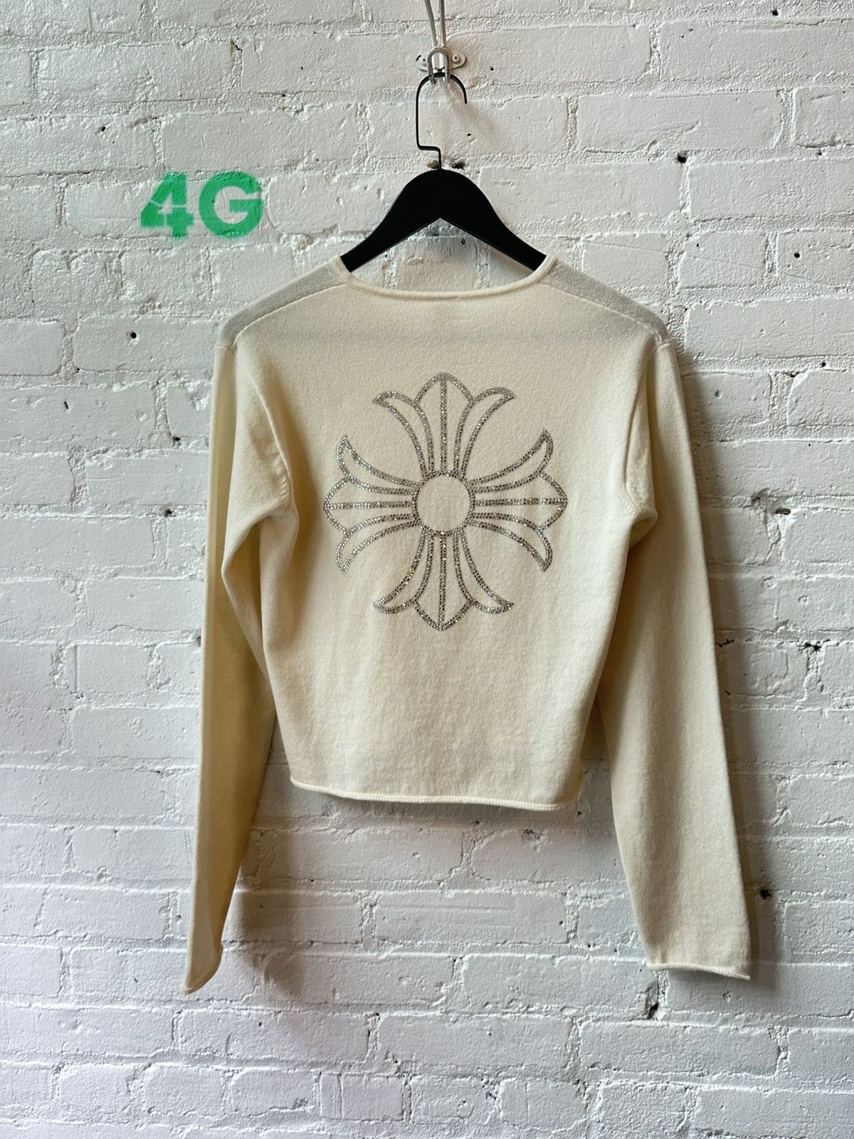 Chrome Hearts CHROME HEARTS CASHMERE STONED CROP TOP SZ S Size S / US 4 / IT 40 - 1 Thumbnail