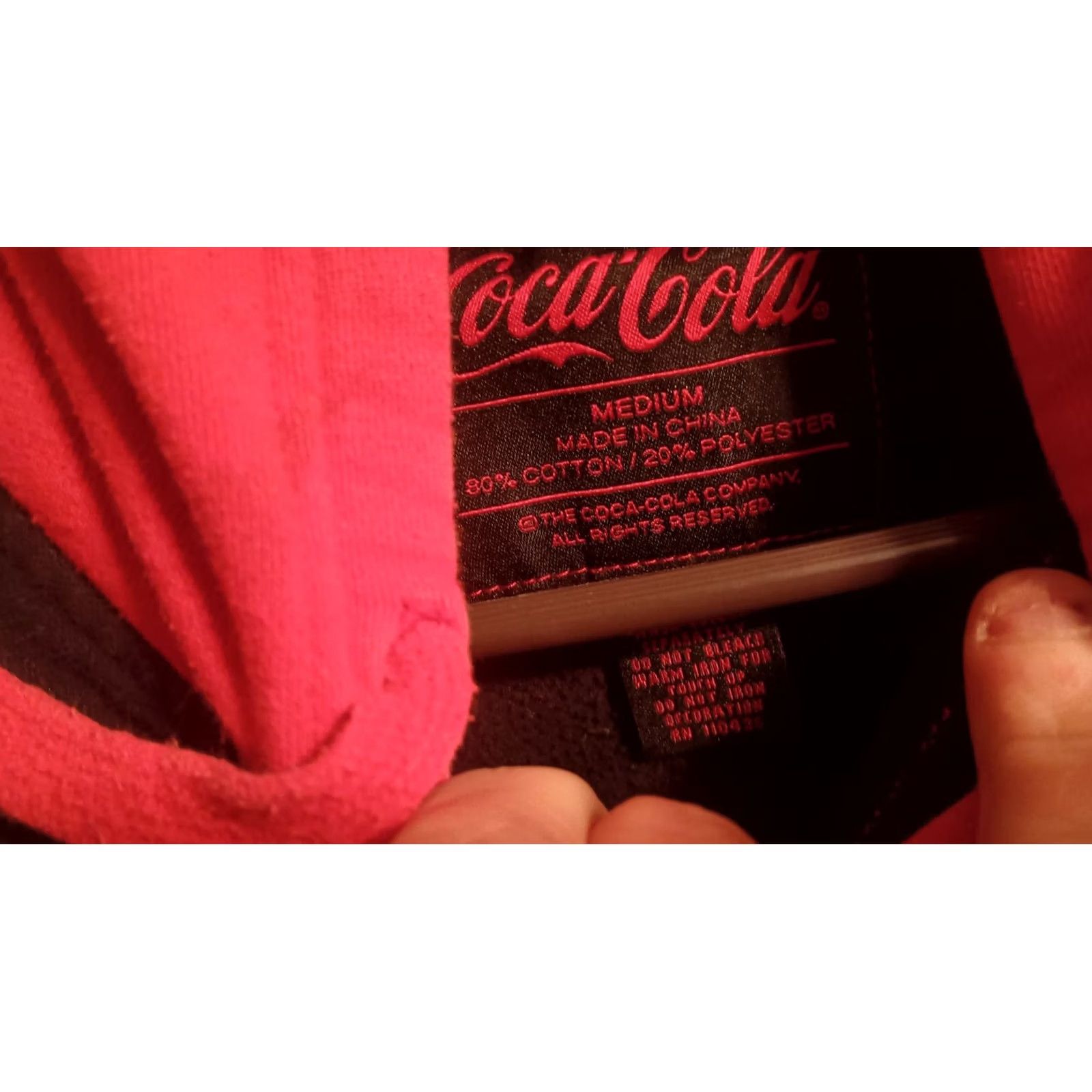 Vintage VINTAGE Coca-Cola Hoodie Adult M Red & Black 90s Orlando Go Refreshed 1886 Classic Coke Mens Size US M / EU 48-50 / 2 - 2 Thumbnail