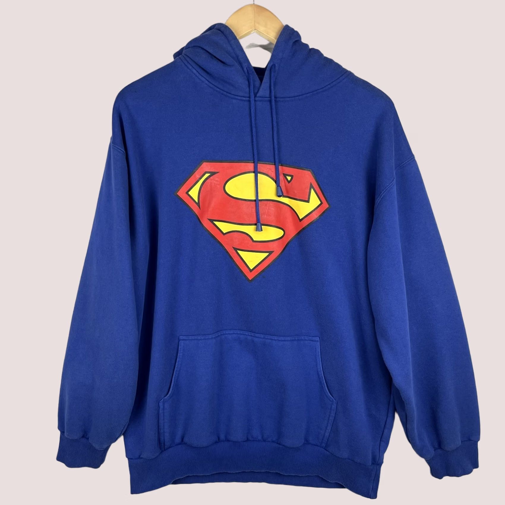 Vintage VINTAGE Superman Hoodie Mens XL Blue Sweatshirt Comics Superhero Y2K Graphic Print Hooded Pullover Size US XL / EU 56 / 4 - 1 Thumbnail