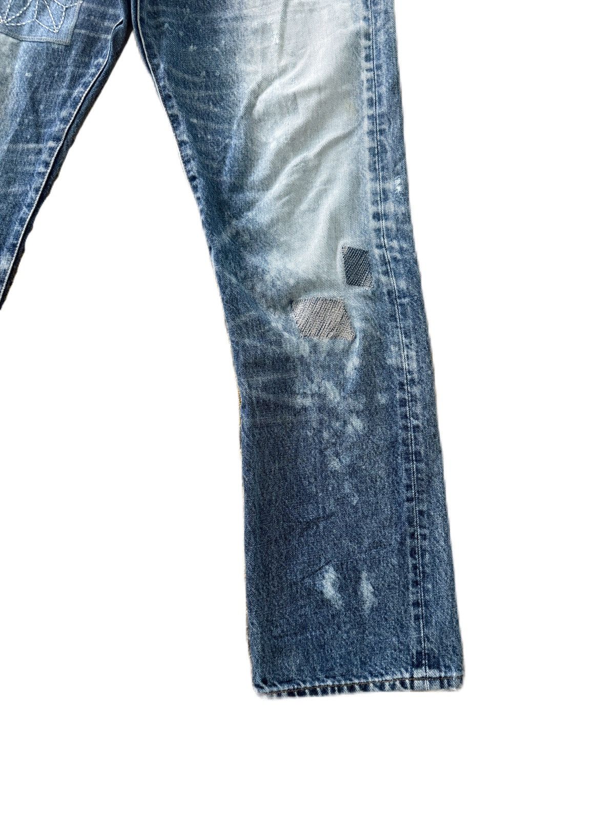 If Six Was Nine Japan Brand RNA Denim Distress Custom Patch Sashiko Style Size US 31 - 3 Thumbnail
