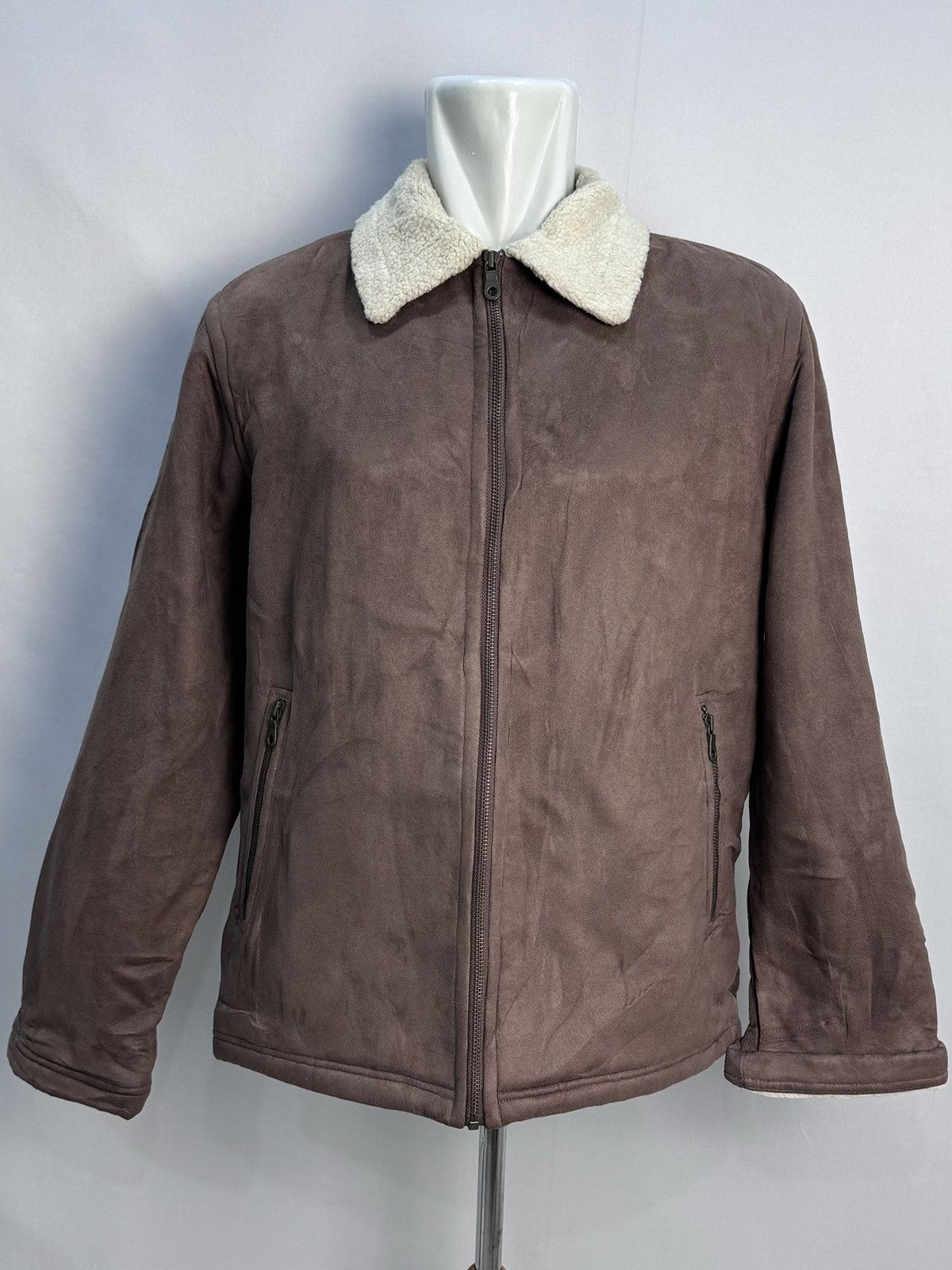 image of If Six Was Nine x Uniqlo Suede Jacket Sherpa Inner in Brown, Men's (Size Large)
