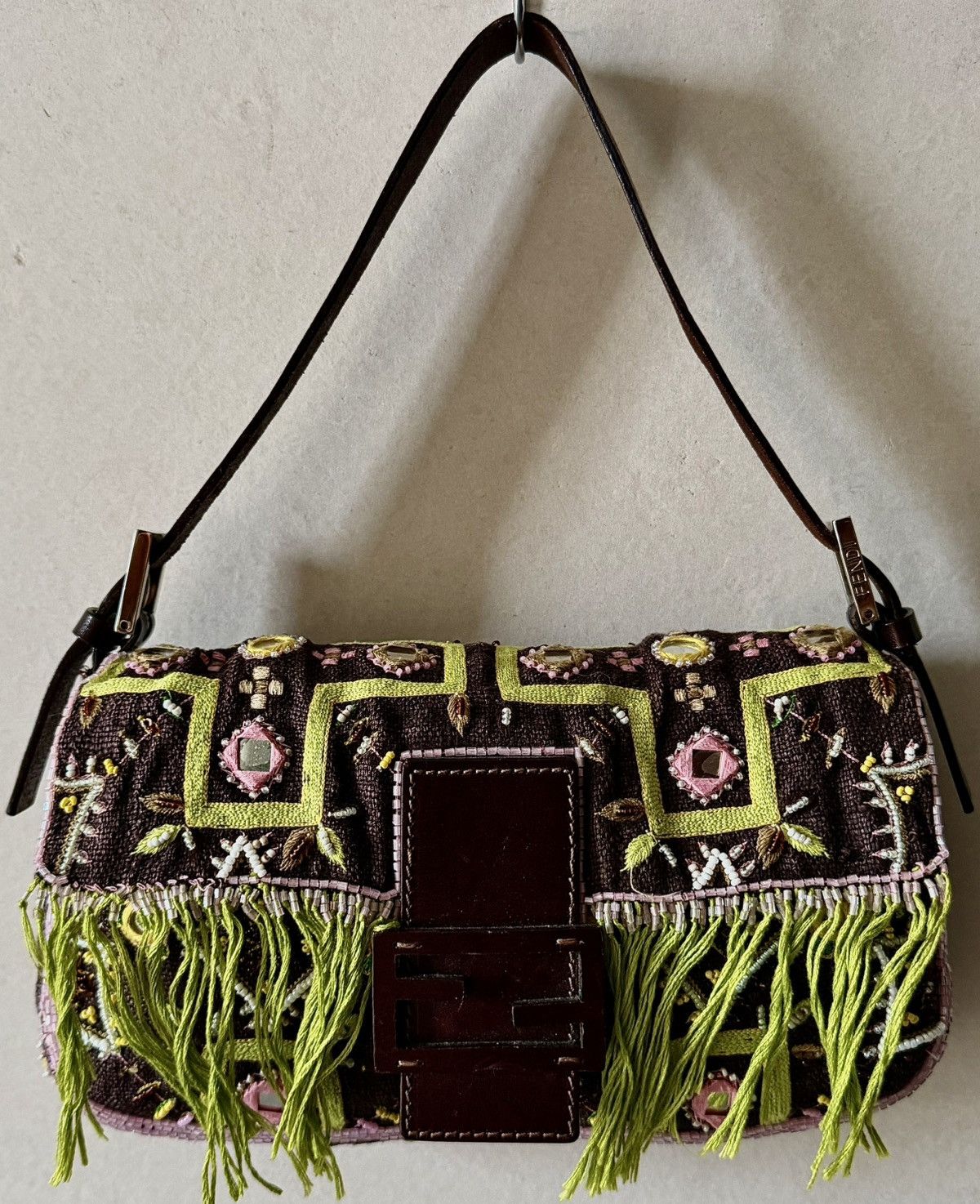 Fendi Fendi - Karl Lagerfeld - 2000's Beaded Fringe - Baguette Bag Size ONE SIZE - 2 Thumbnail