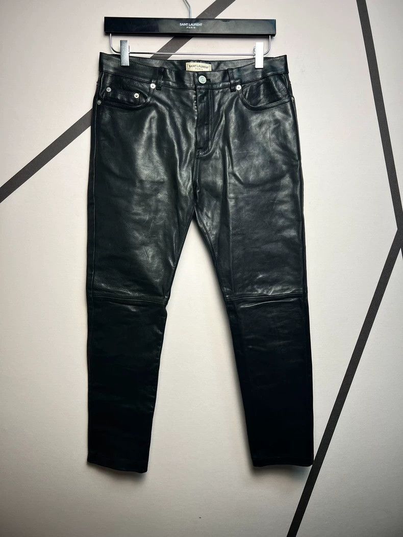 Saint Laurent Paris Saint Laurent Paris Cowhide basic leather pants-2506 Size US 32 / EU 48 - 1 Thumbnail
