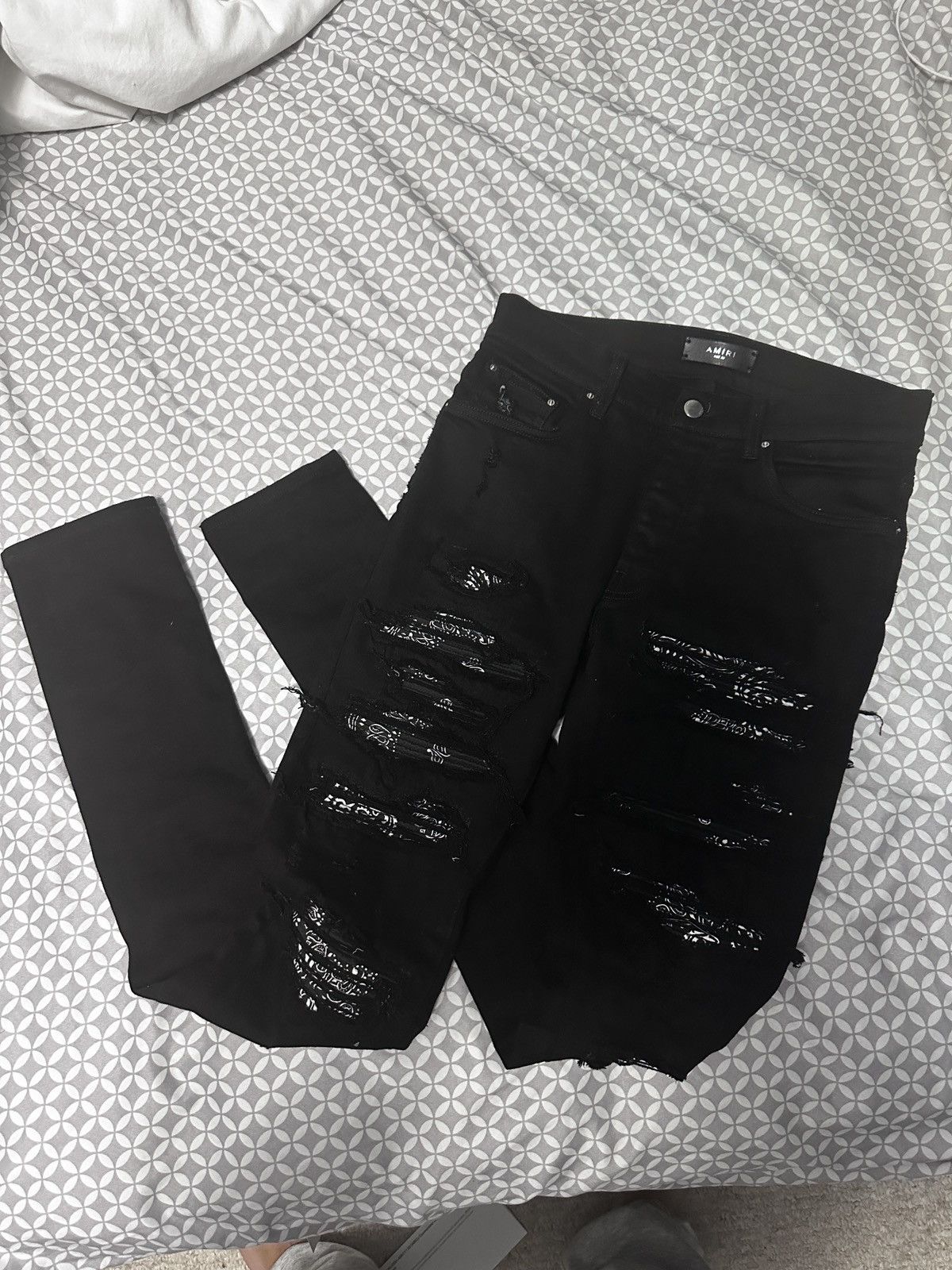 Amiri Amiri MX1 Black Bandana jeans Size US 30 / EU 46 - 3 Thumbnail
