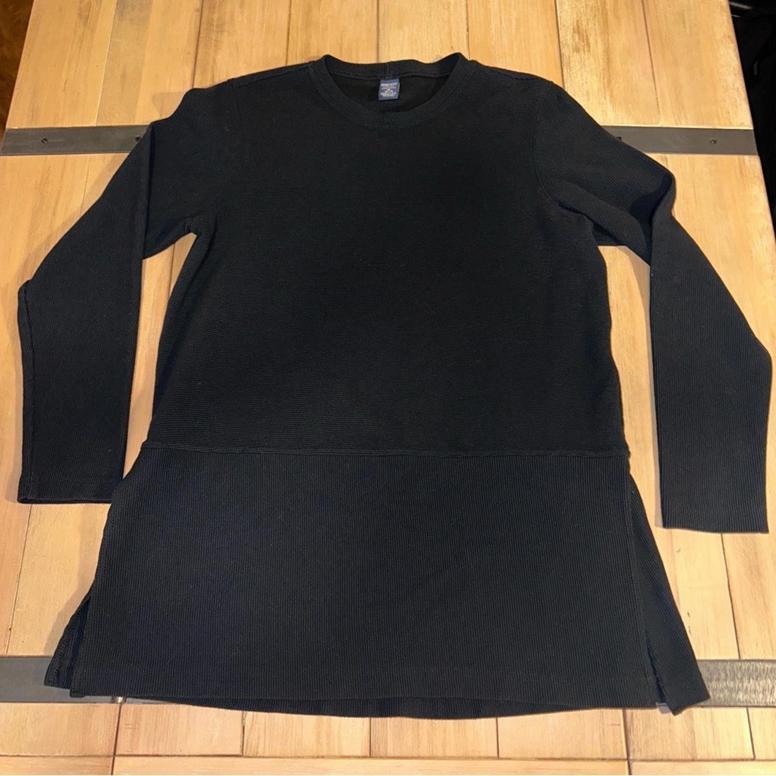 Lands' End Lands End M EUC Black Ribbed Longline Tunic Pullover Stretch Size M / US 6-8 / IT 42-44 - 2 Thumbnail